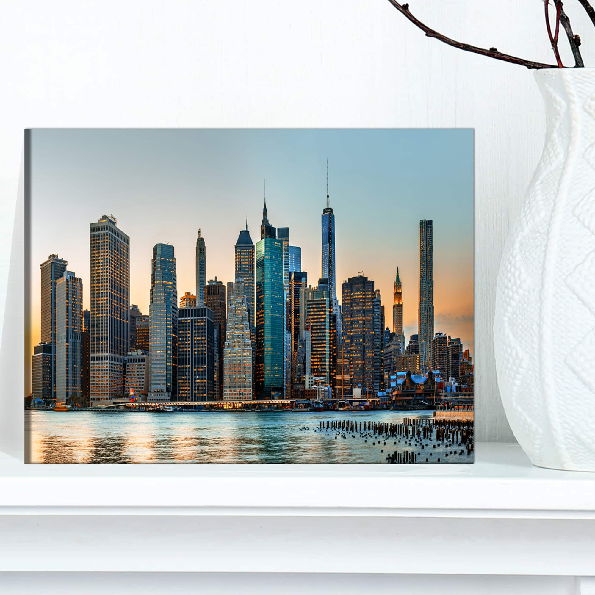 Designart - New York City Skyline - Photography Canvas Art Print