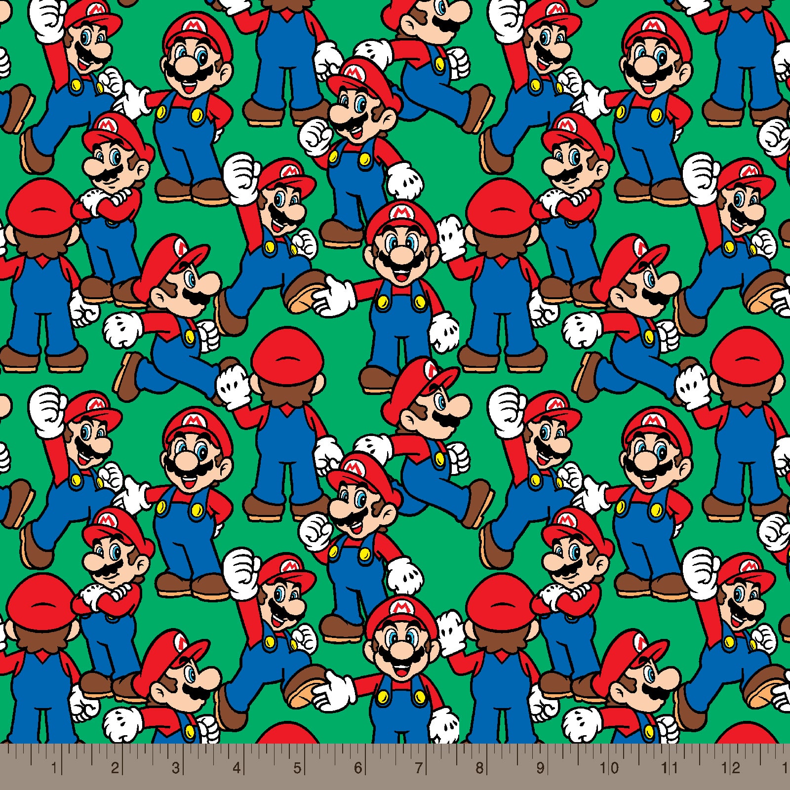 Nintendo® Super Mario Green Packed Mario Cotton Fabric