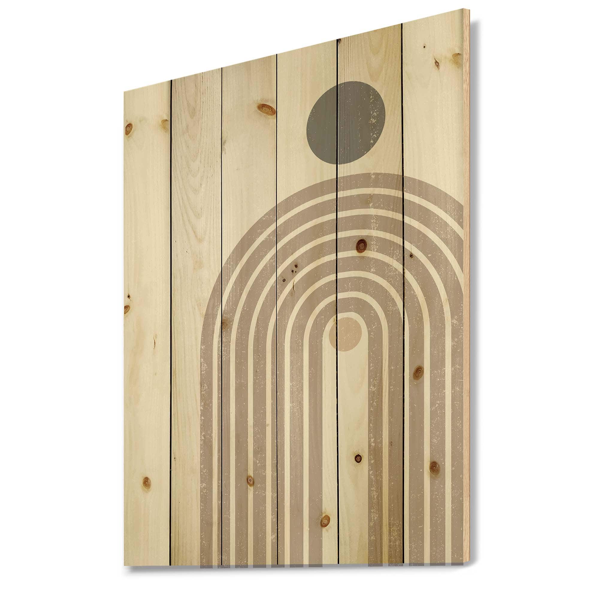 Designart - Abstract Rainbow Sun and Moon In Earth Tones I