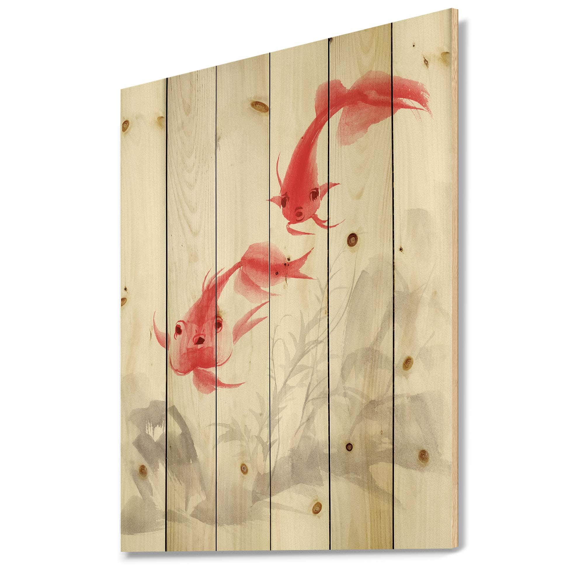Designart - Vintage Gold Fishes