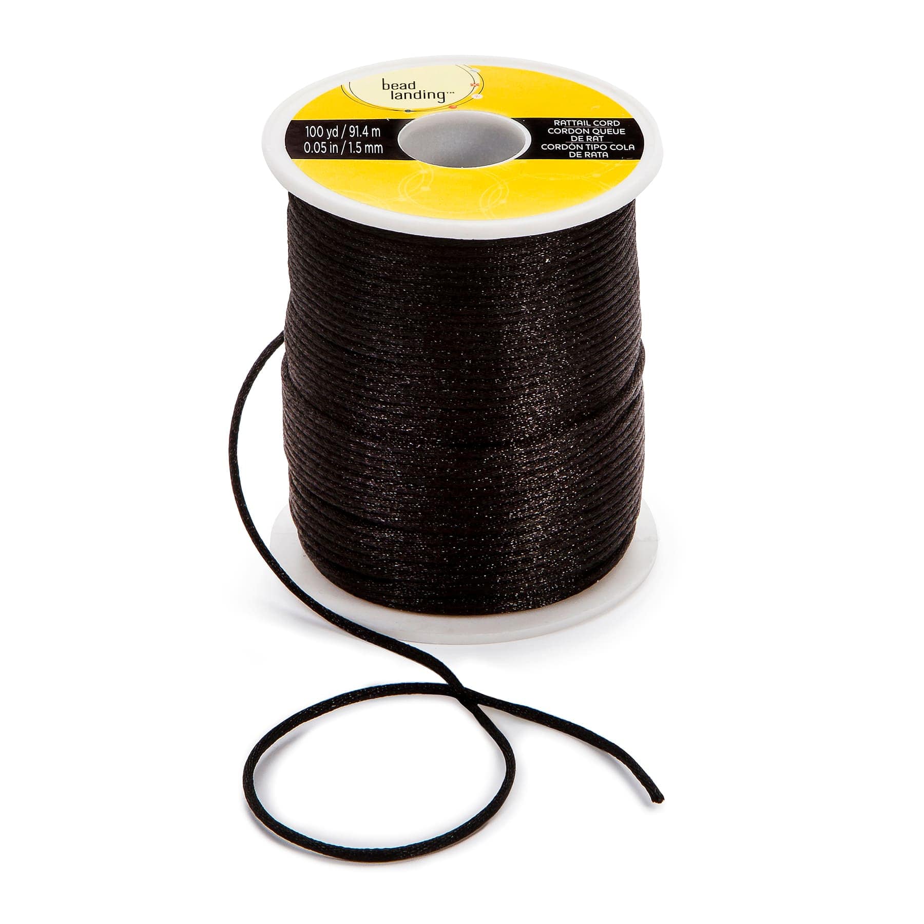 12 Pack: 1.5mm Black Rattail Cord by Bead Landing™
