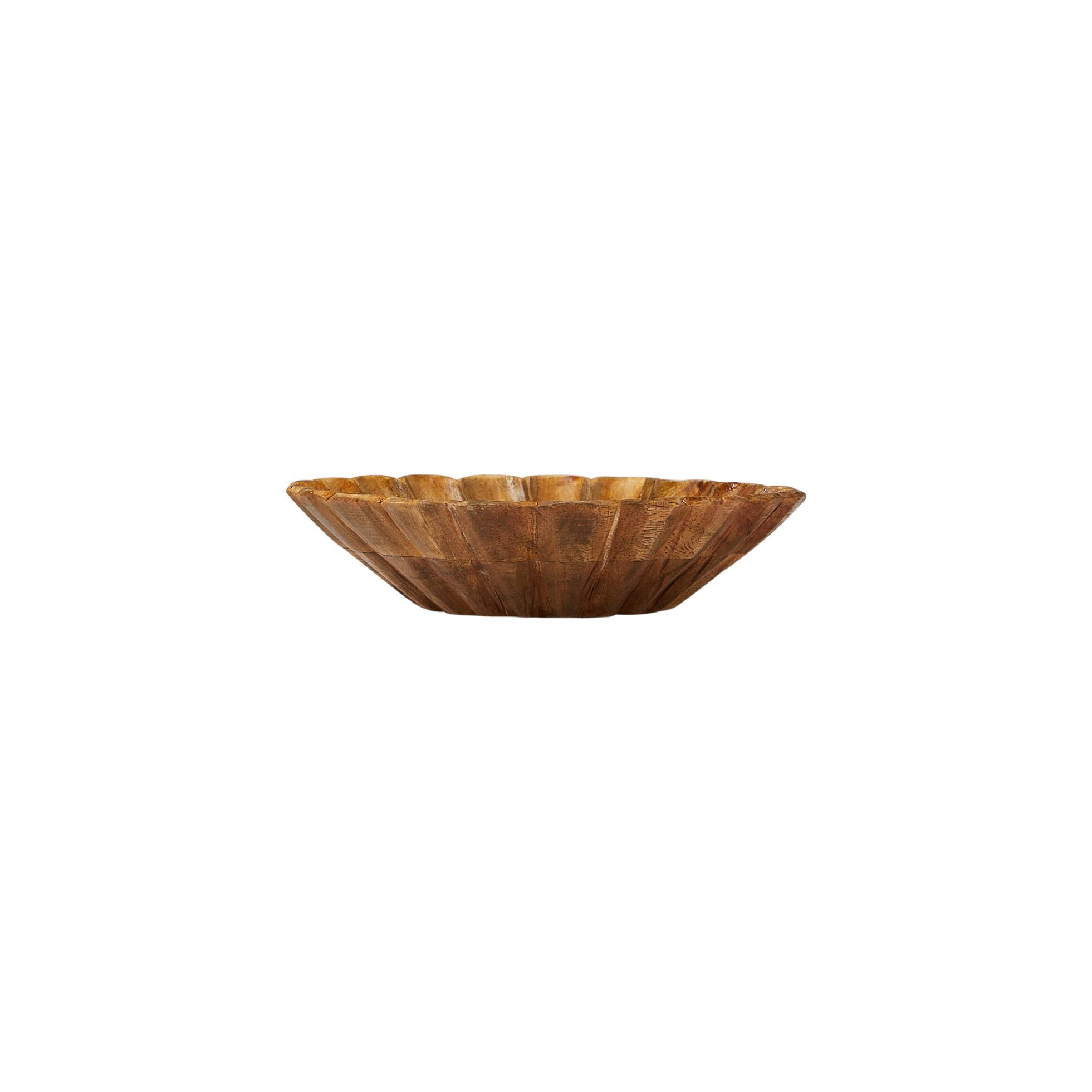 Hello Honey® 8" Natural Boho Carved Wood Bowl with Scalloped Edge