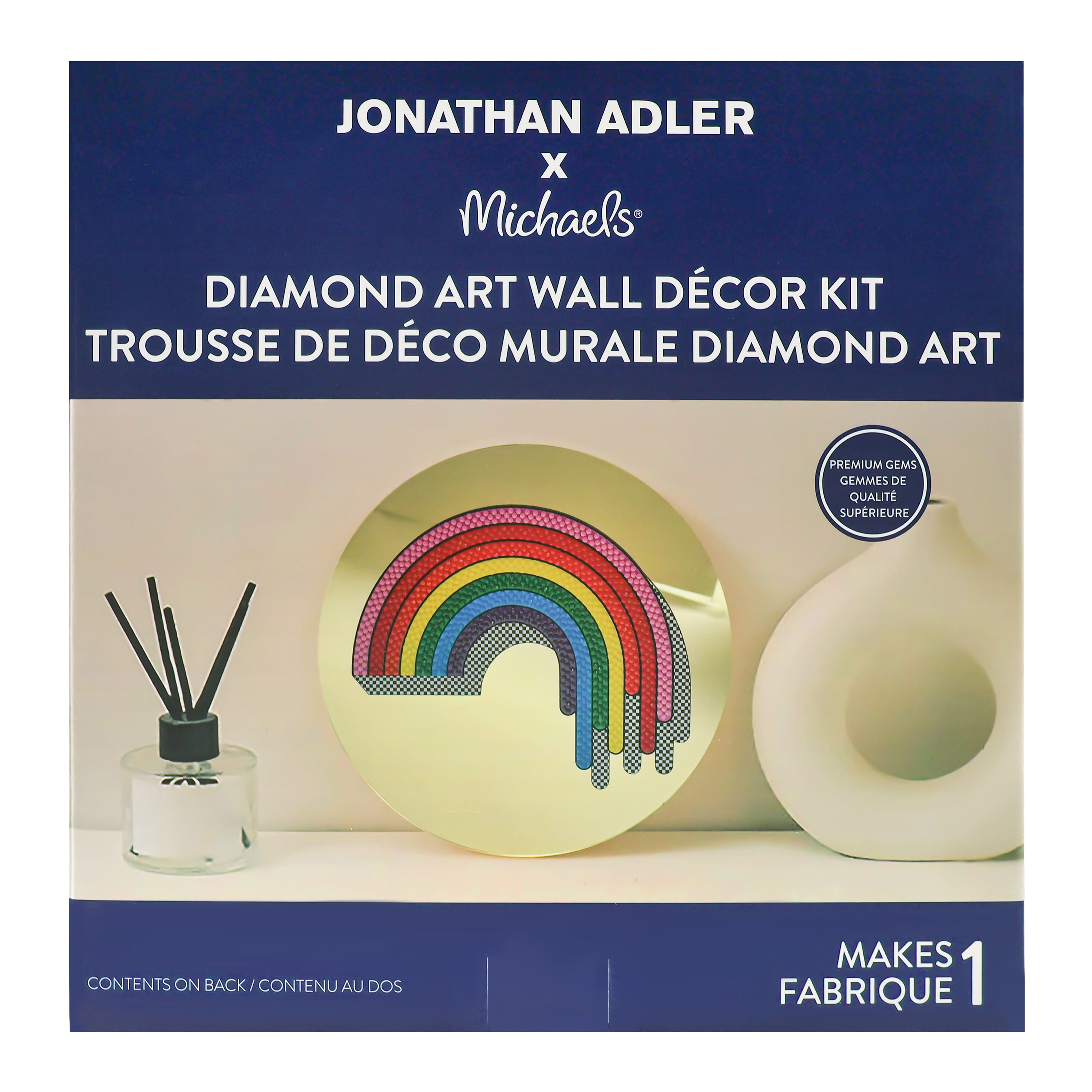 Jonathan Adler x Michaels 7.75" Dripping Rainbow Diamond Art Wall Décor Kit