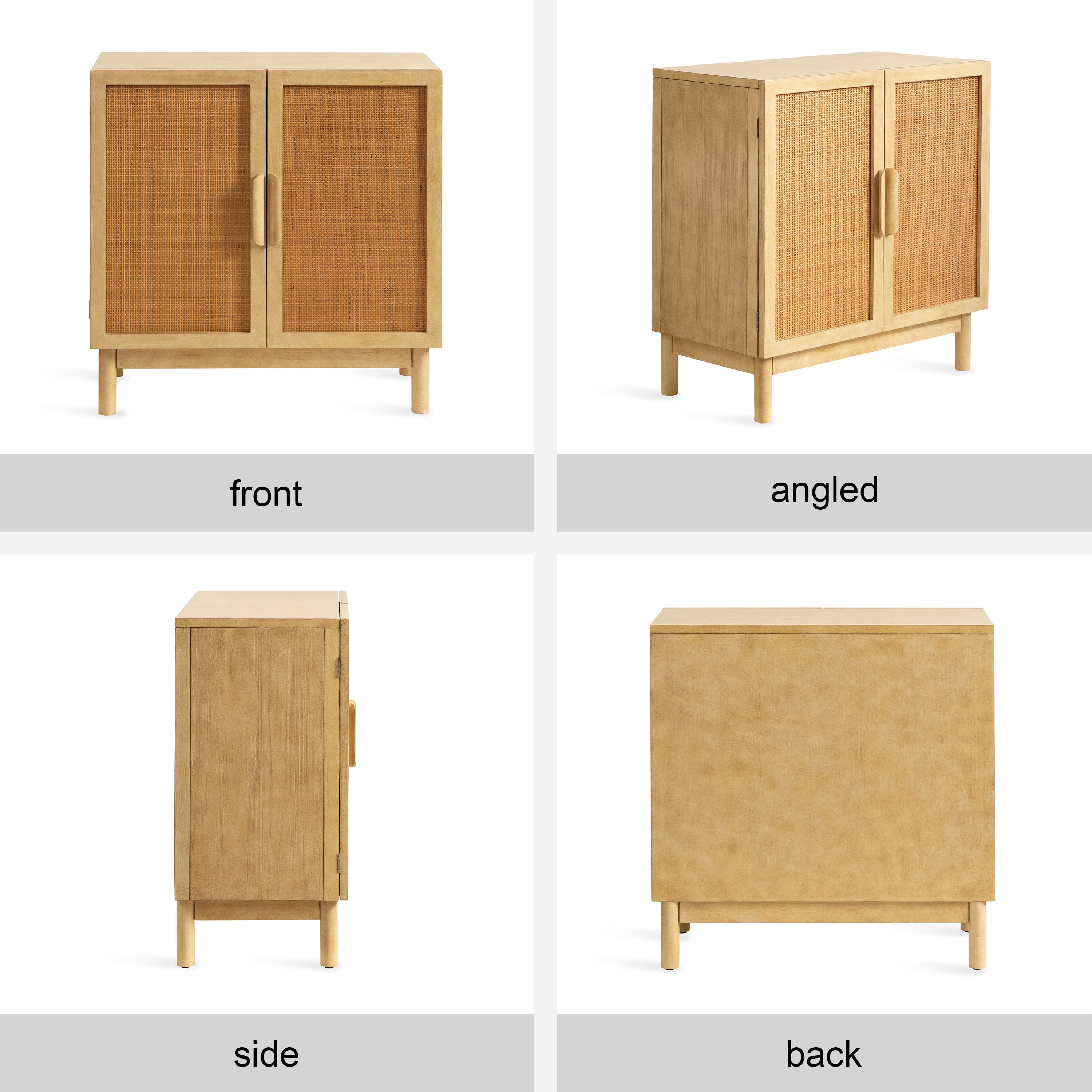 Kate and Laurel Ori Rattan & Wood Accent Floor Cabinet