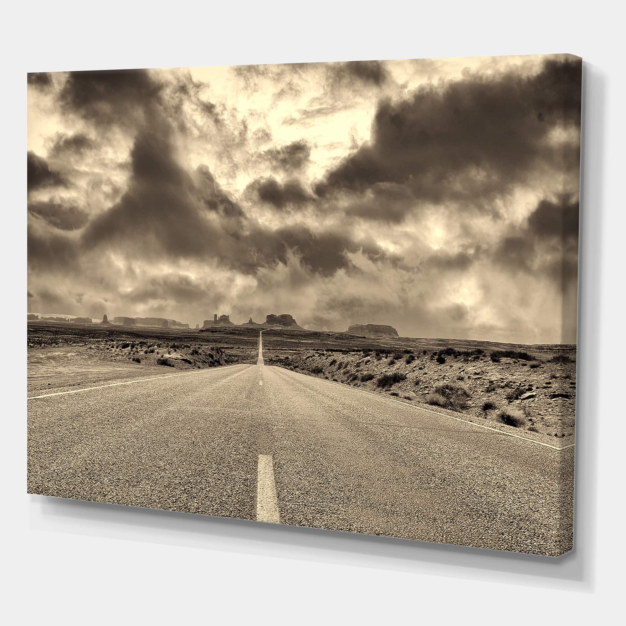 Designart - The Road To Monument Valley - Traditional Canvas Wall Art Print