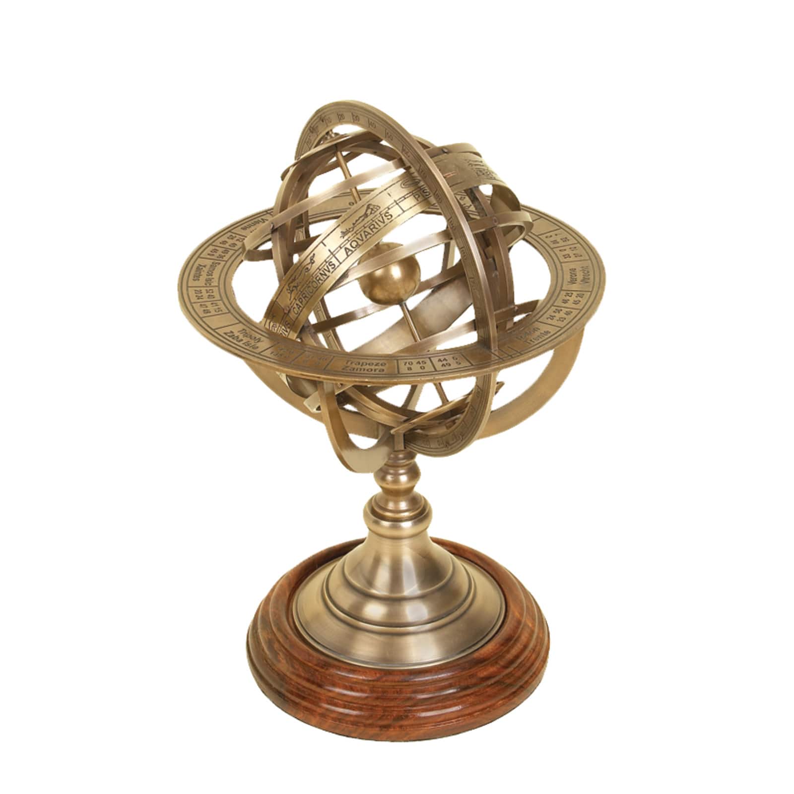 11" Brass Coastal Globe