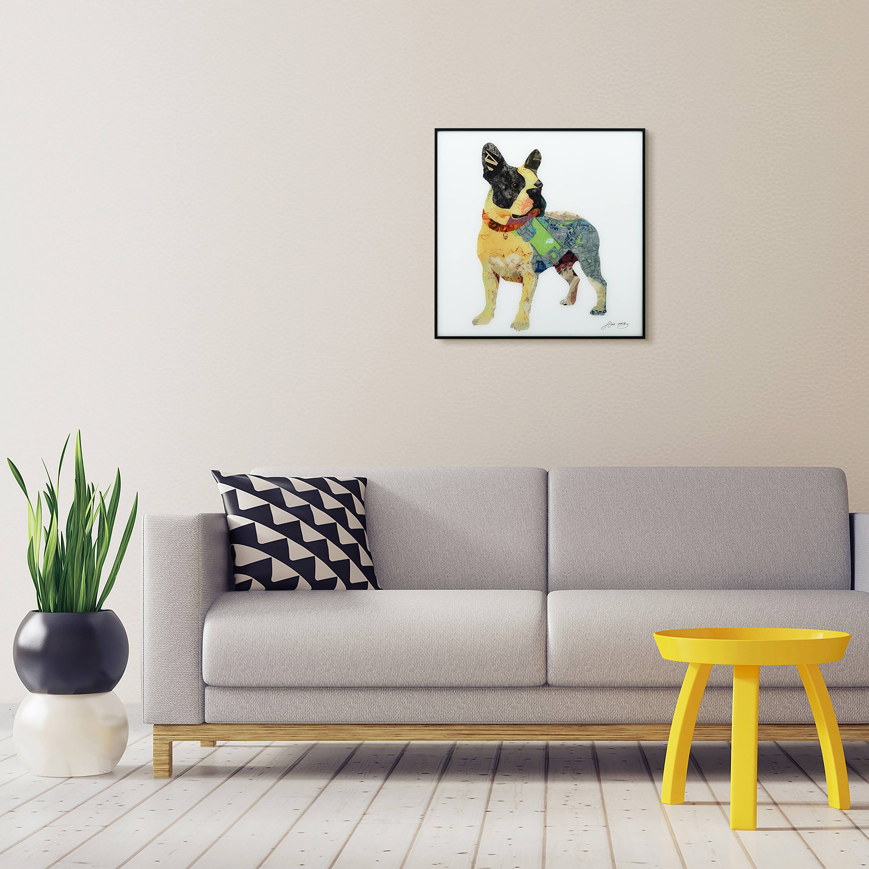 Empire Art Direct 24" x 24" Boston Terrier Reverse Printed Glass Encased Framed Wall Art