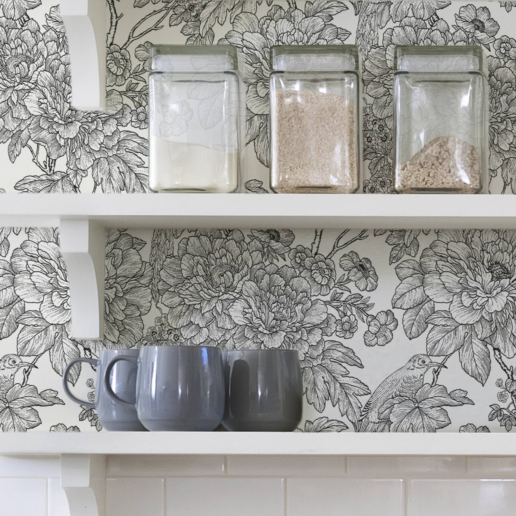 NuWallpaper Black & White Sudbury Peel & Stick Wallpaper