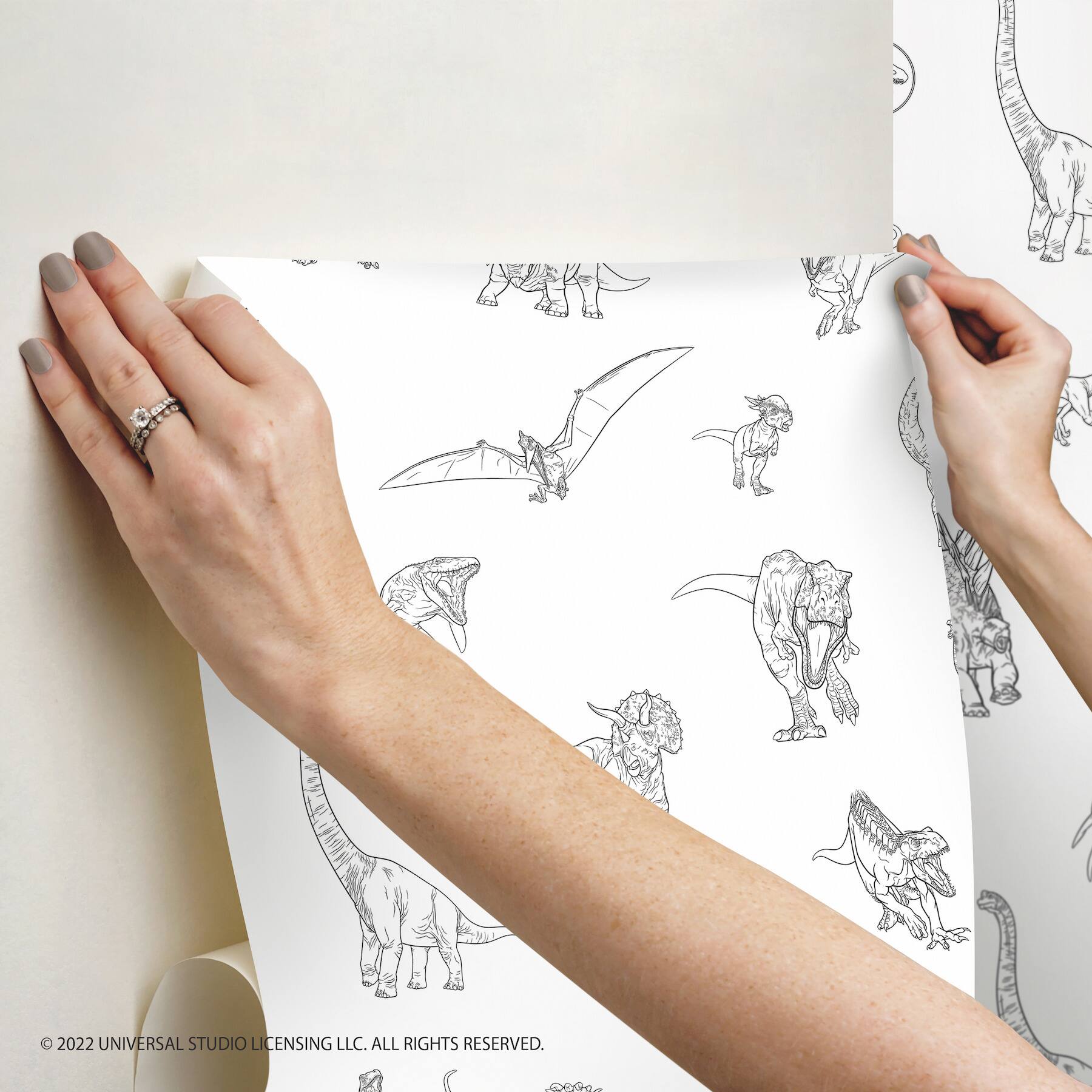 RoomMates Black Jurassic World Dinosaurs Peel & Stick Wallpaper