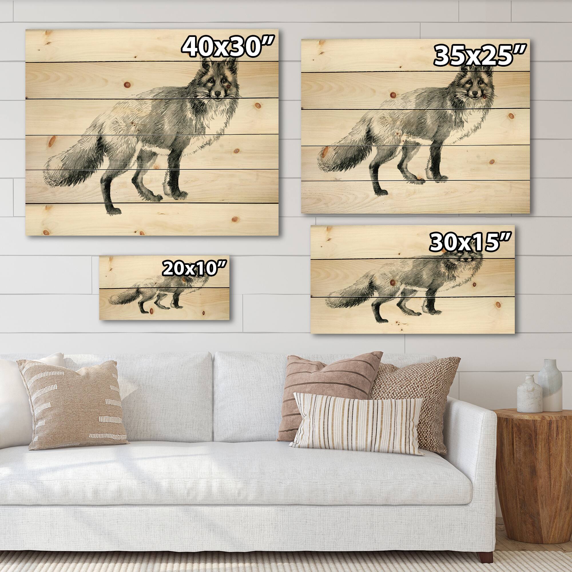 Designart - Monochrome Portrait Fox