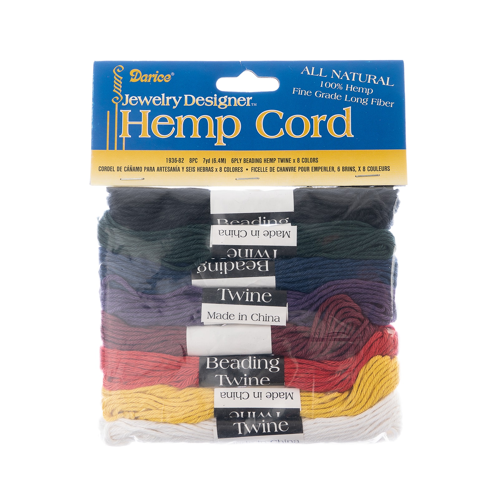 Darice® Mixed Color 6-Ply Hemp Cord Beading Twine, 8ct.