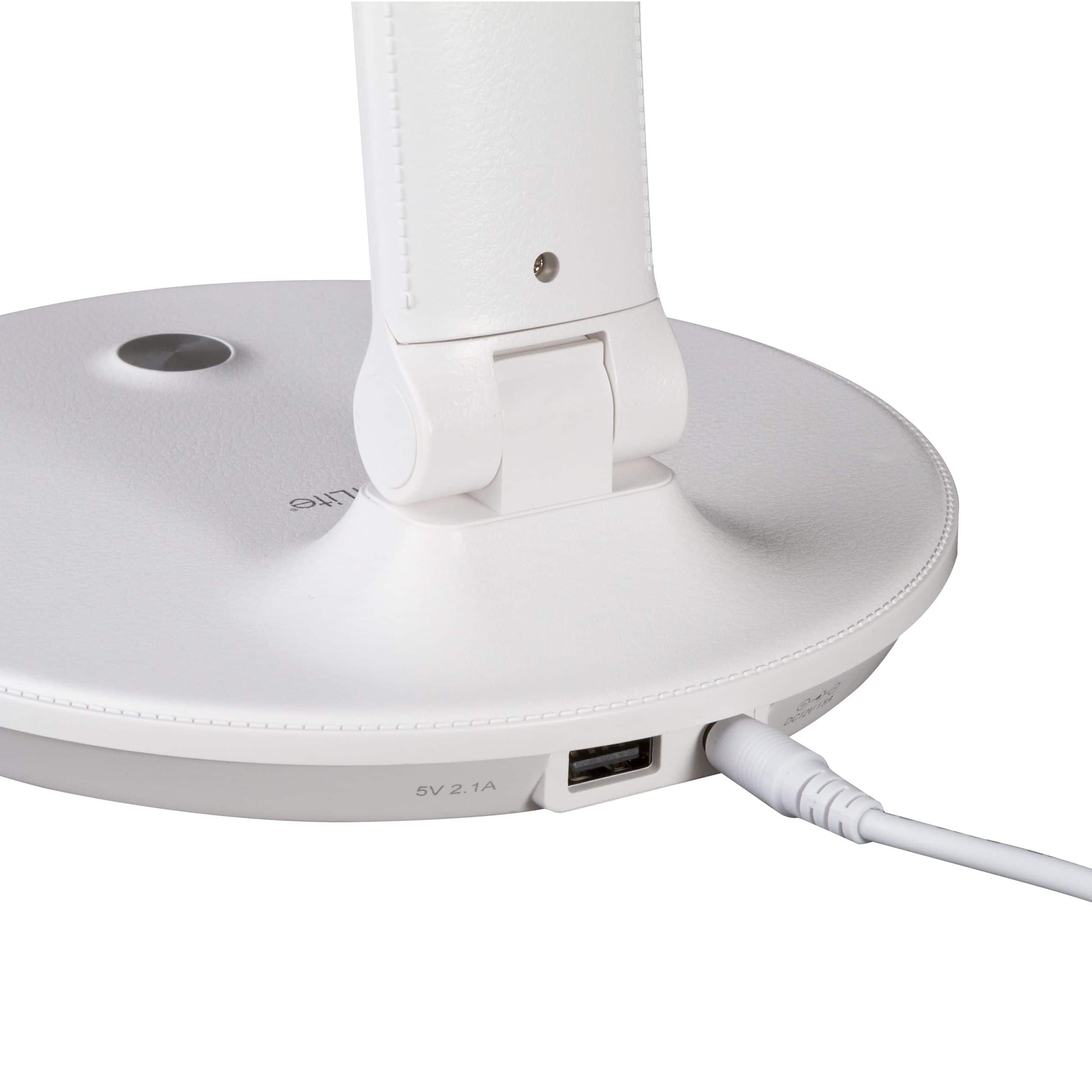 OttLite Wellness Series 26" White Emerge LED Desk Lamp