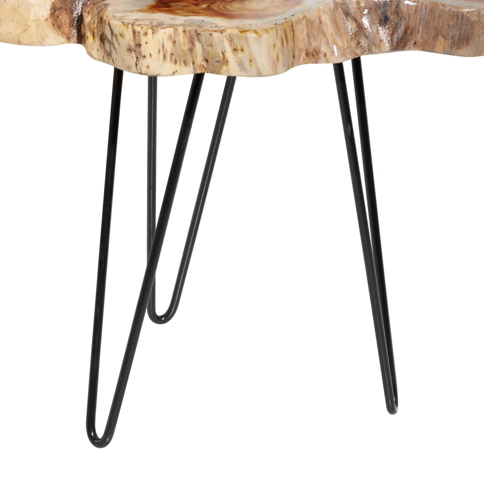 Brown Teak Wood Contemporary Accent Table Set