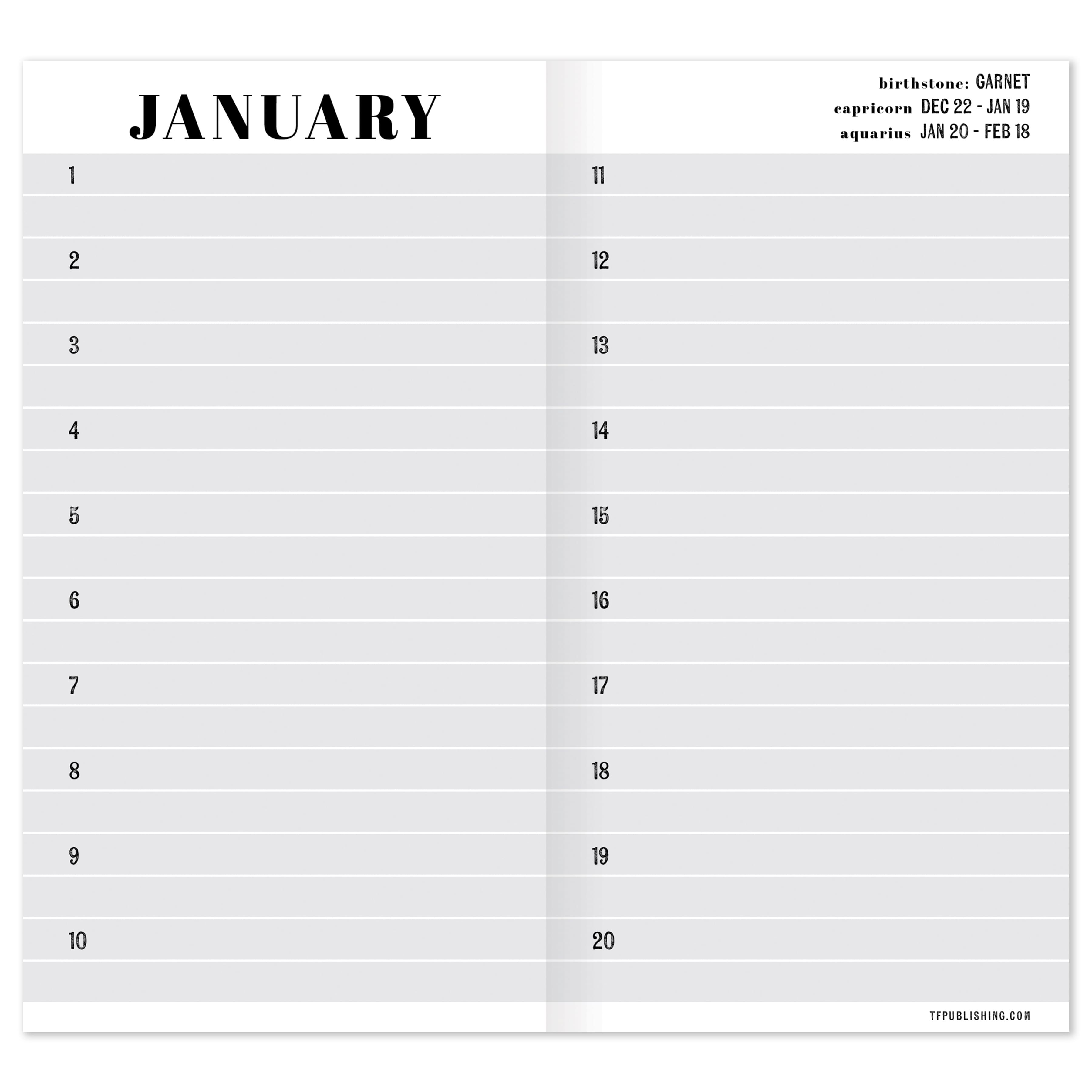 TF Publishing Stripes Perpetual Birthday & Celebration Pocket Book