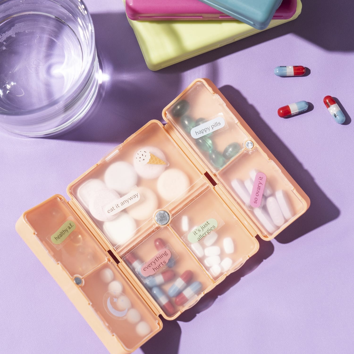 Assorted Crush™ Everything's Fine Pill & Vitamin Case, 1pc.