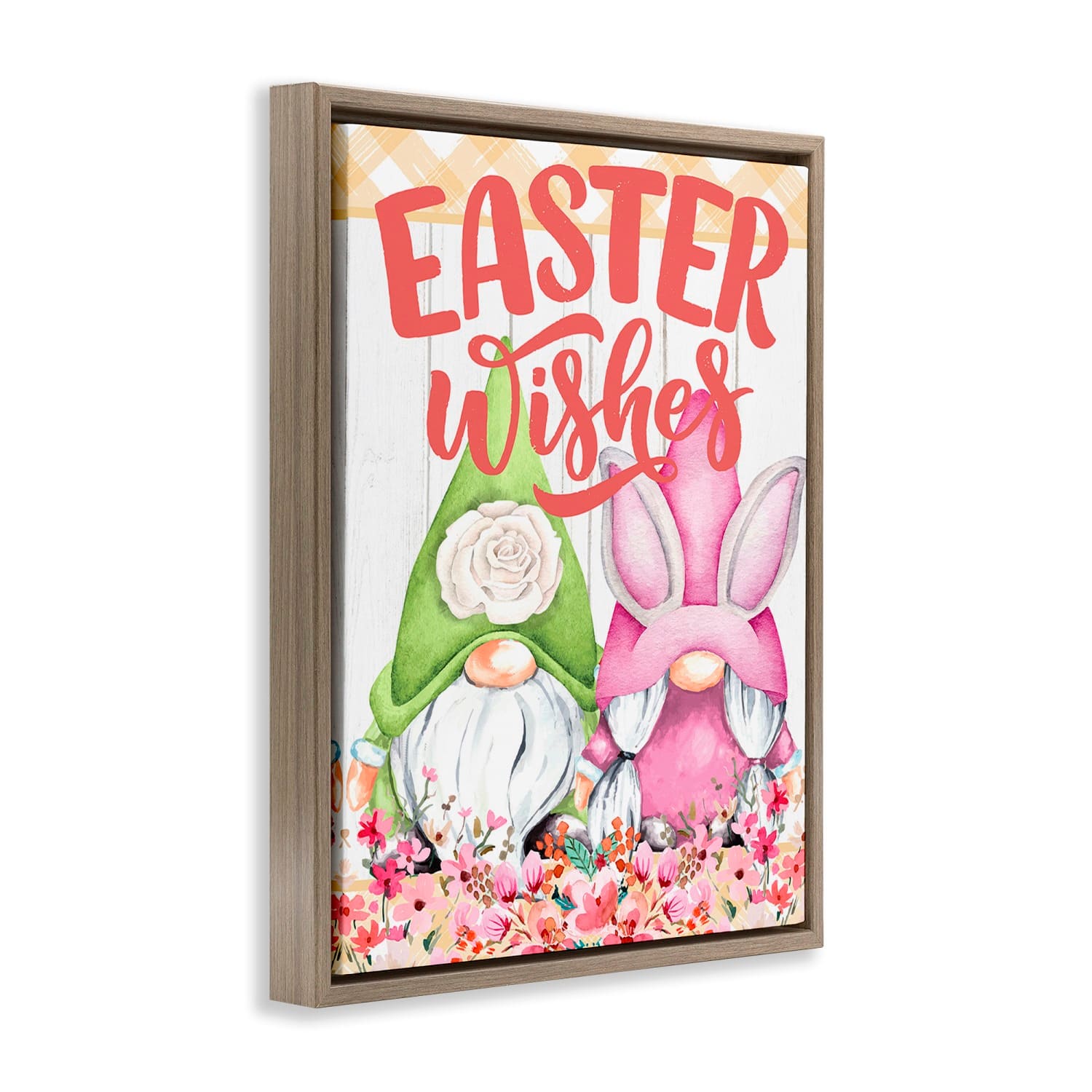 Stupell Industries Easter Wishes Gnomes Floater Framed Art