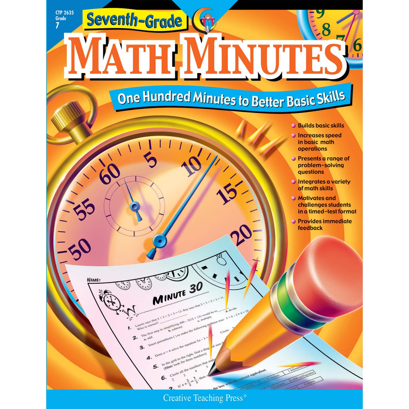 Creative Teaching Press® Math Minutes Workbook, Grade 7
