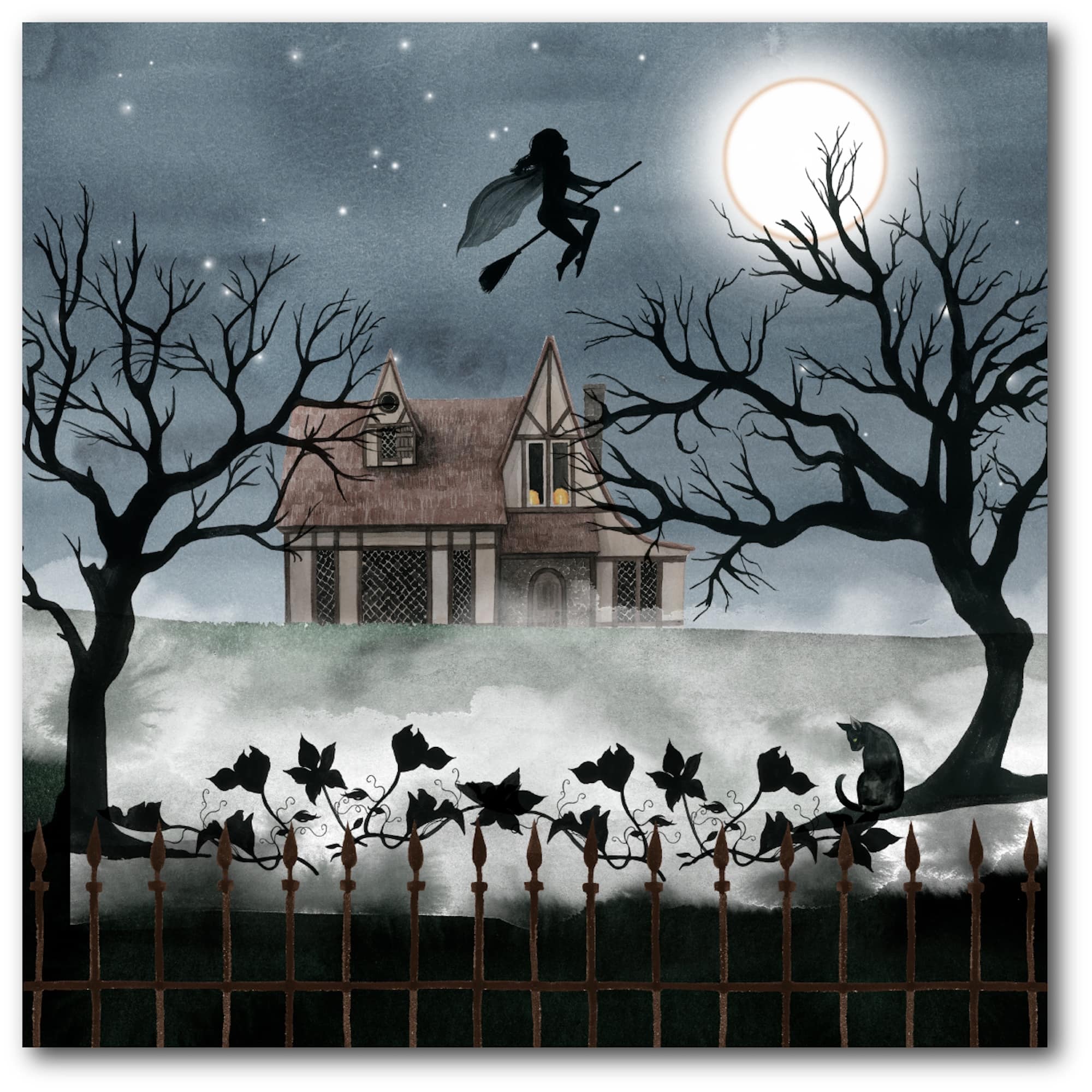 Michaels, Courtside Market® Moonlit Haunted House Halloween Gallery-Wrapped Canvas Wall Art – Category: Halloween Wall Decor
