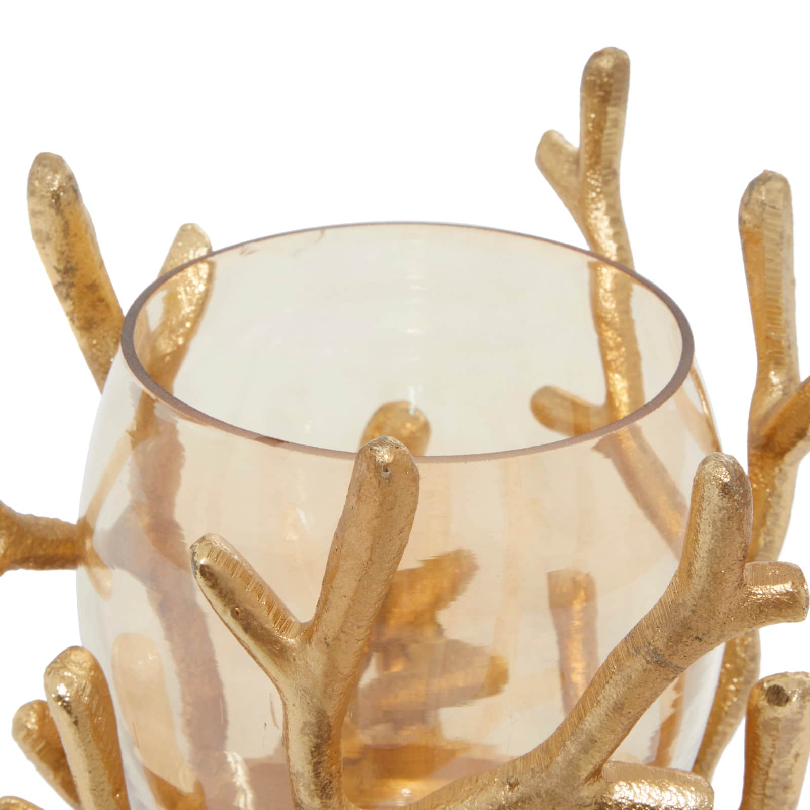 Gold Aluminum Coastal Candle Holder