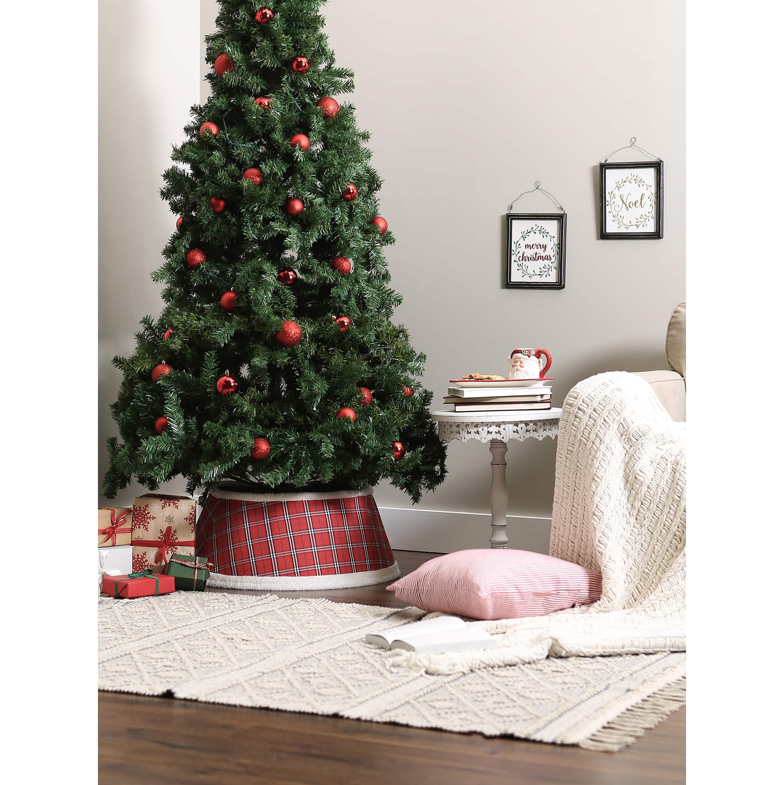 DII® Red Plaid Holiday Tree Collar