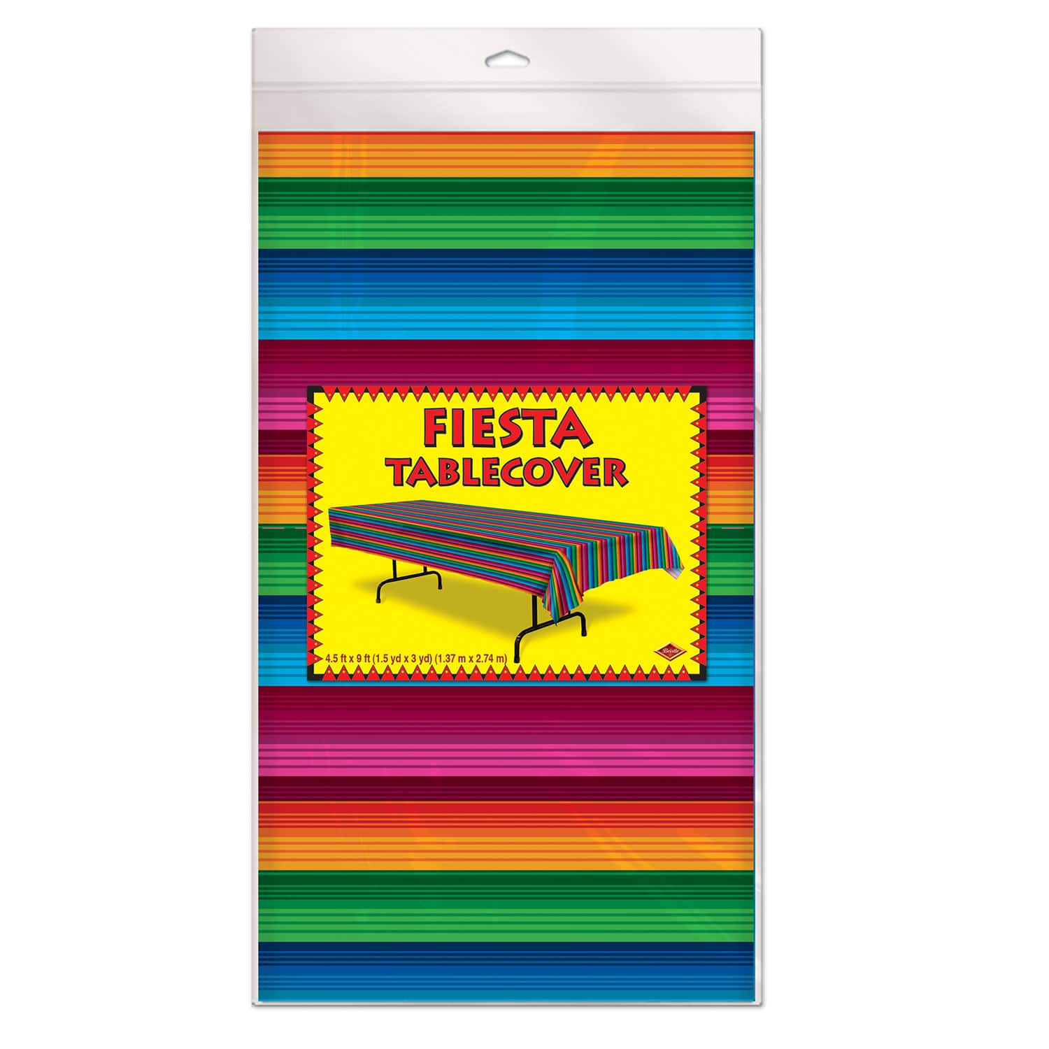 Beistle 54" x 108" Fiesta Serape Plastic Table Cover