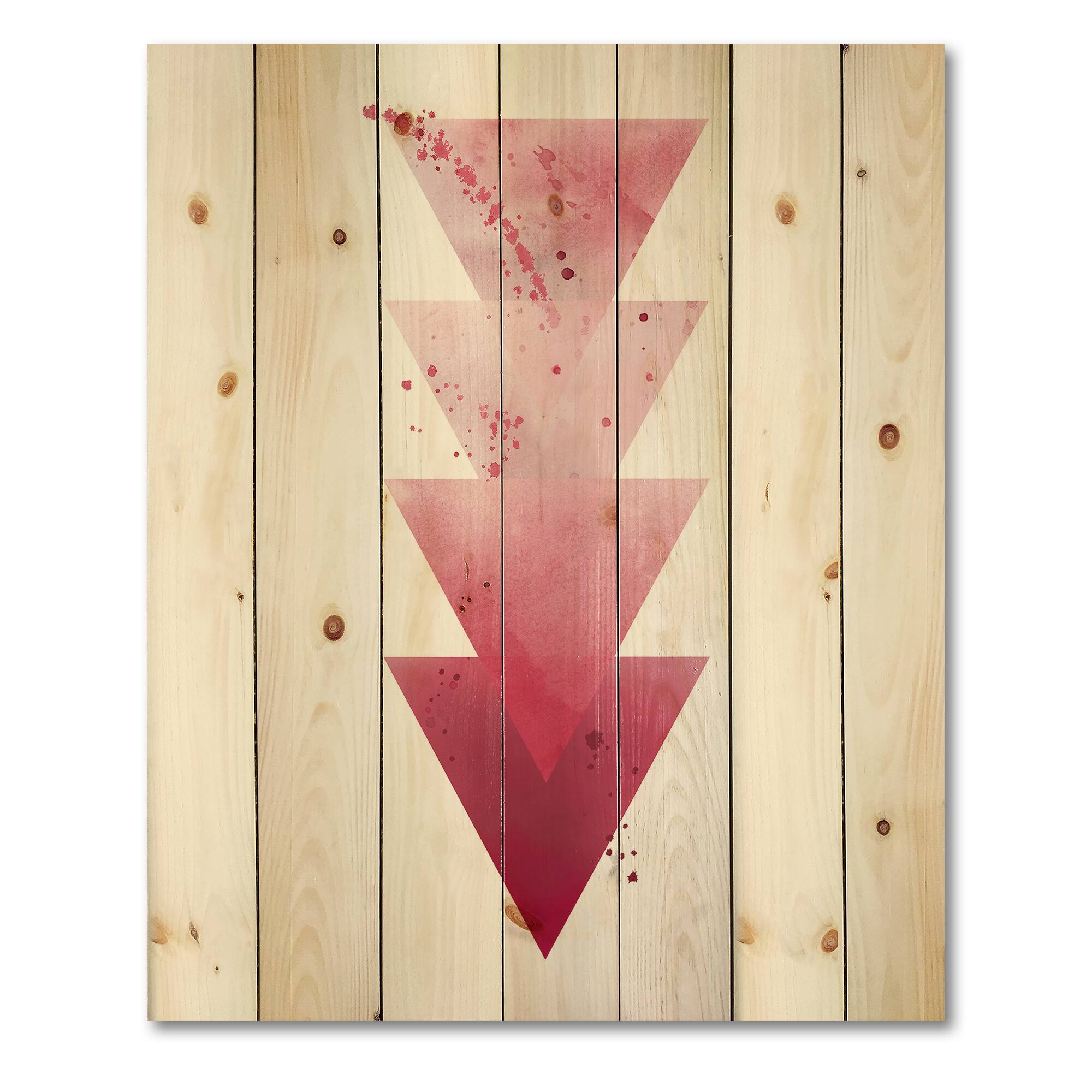 Designart - Red Triangles Abstract Geometric Art Composition