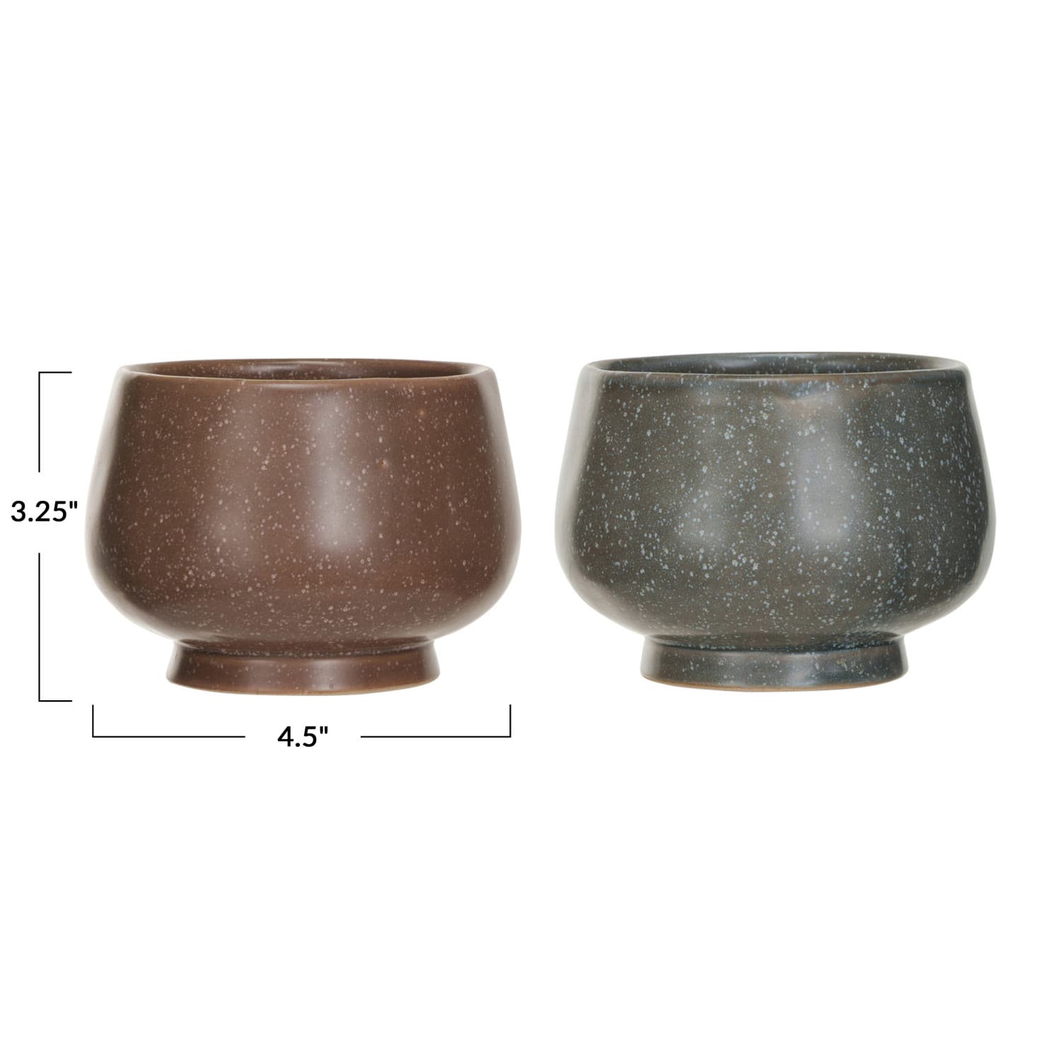 Hello Honey® 3" Brown & Gray Stoneware Bowl Set
