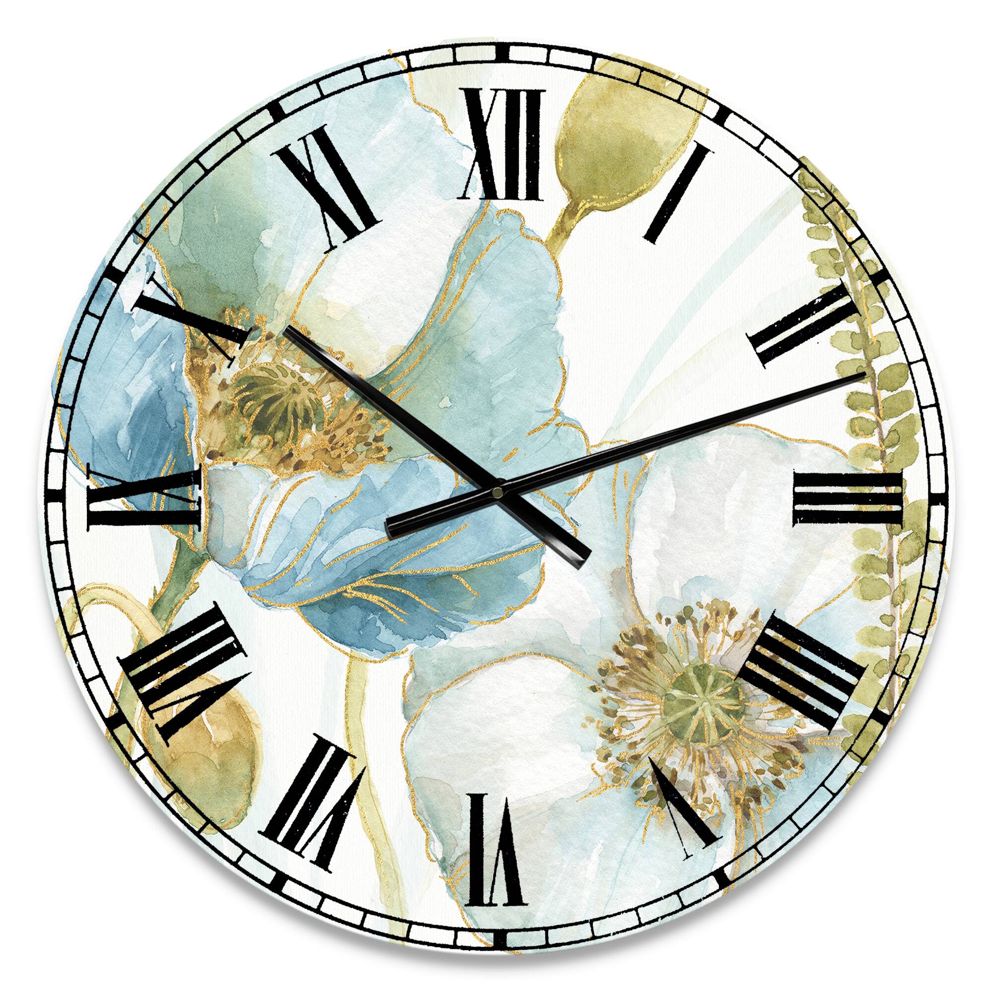 Designart 'My Greenhouse Cottage Flowers Iii Traditional Wall Clock