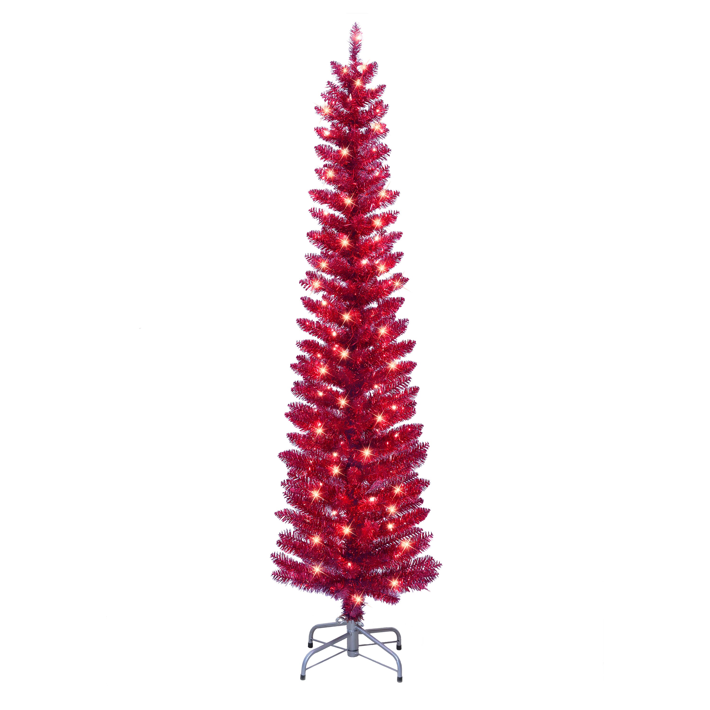 6ft. Pre-Lit Tinsel Artificial Tree
