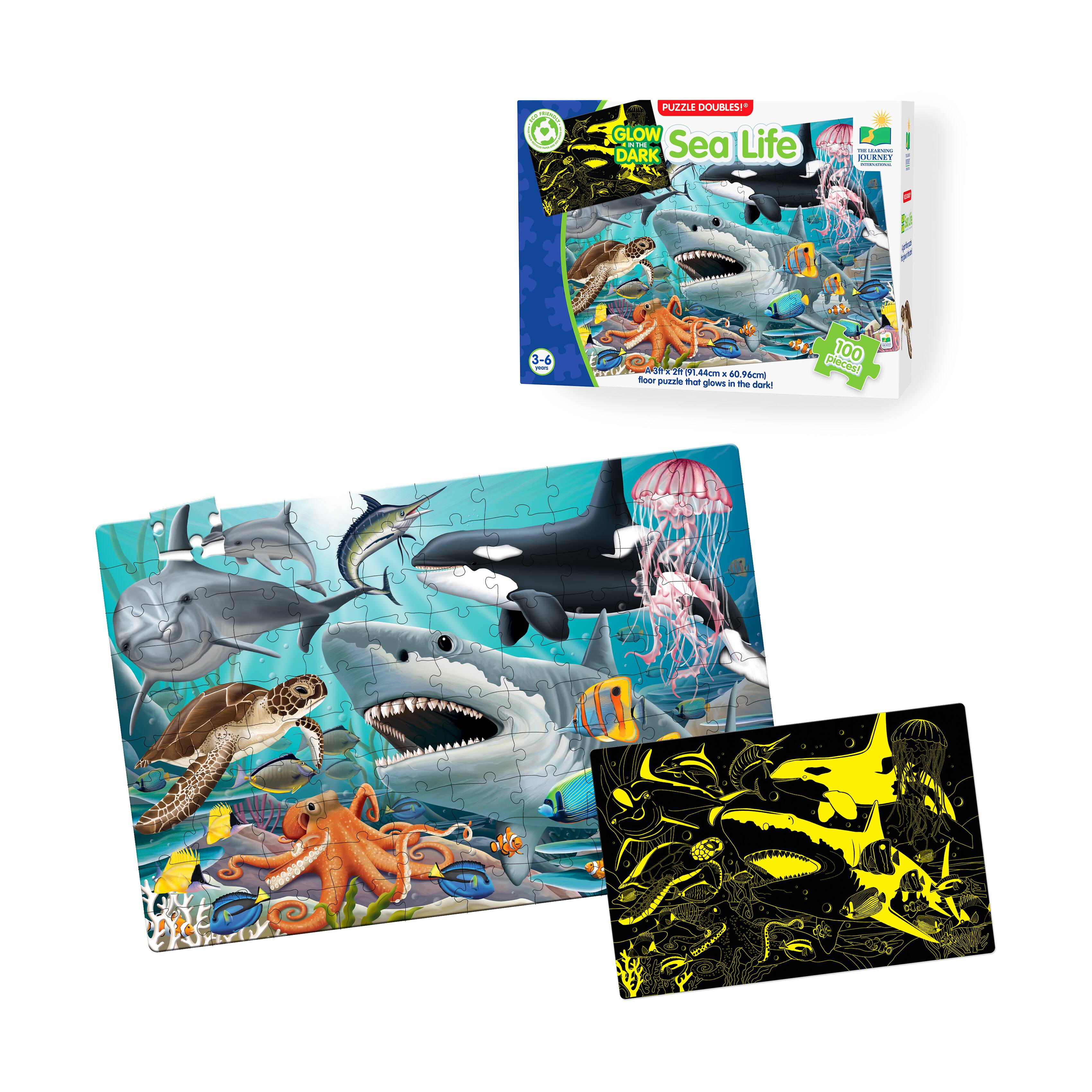 Puzzle Doubles! - Glow in the Dark Sea Life: 100 Pcs