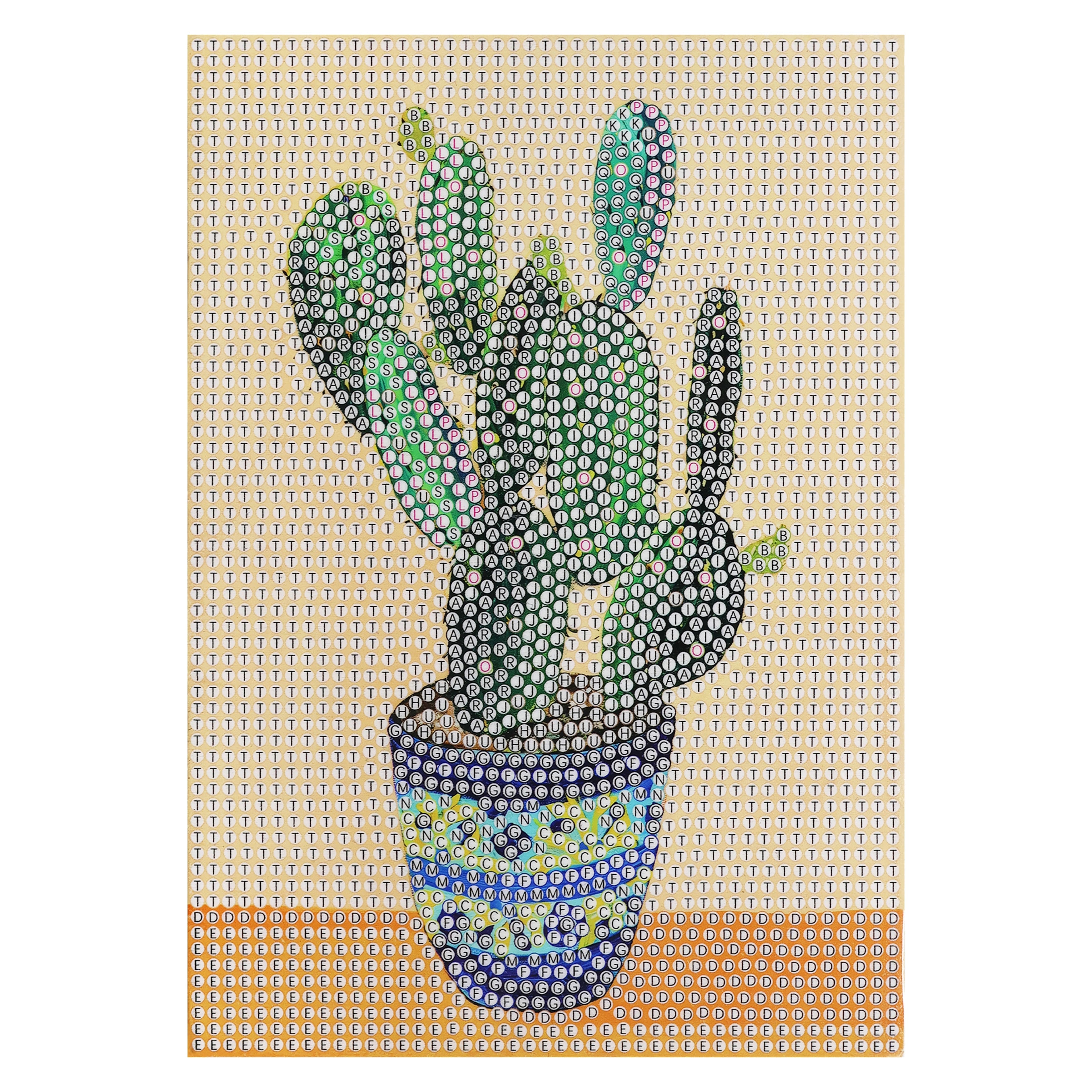 5" x 7" Potted Cactus Wood Plank Diamond Art Kit by Make Market®