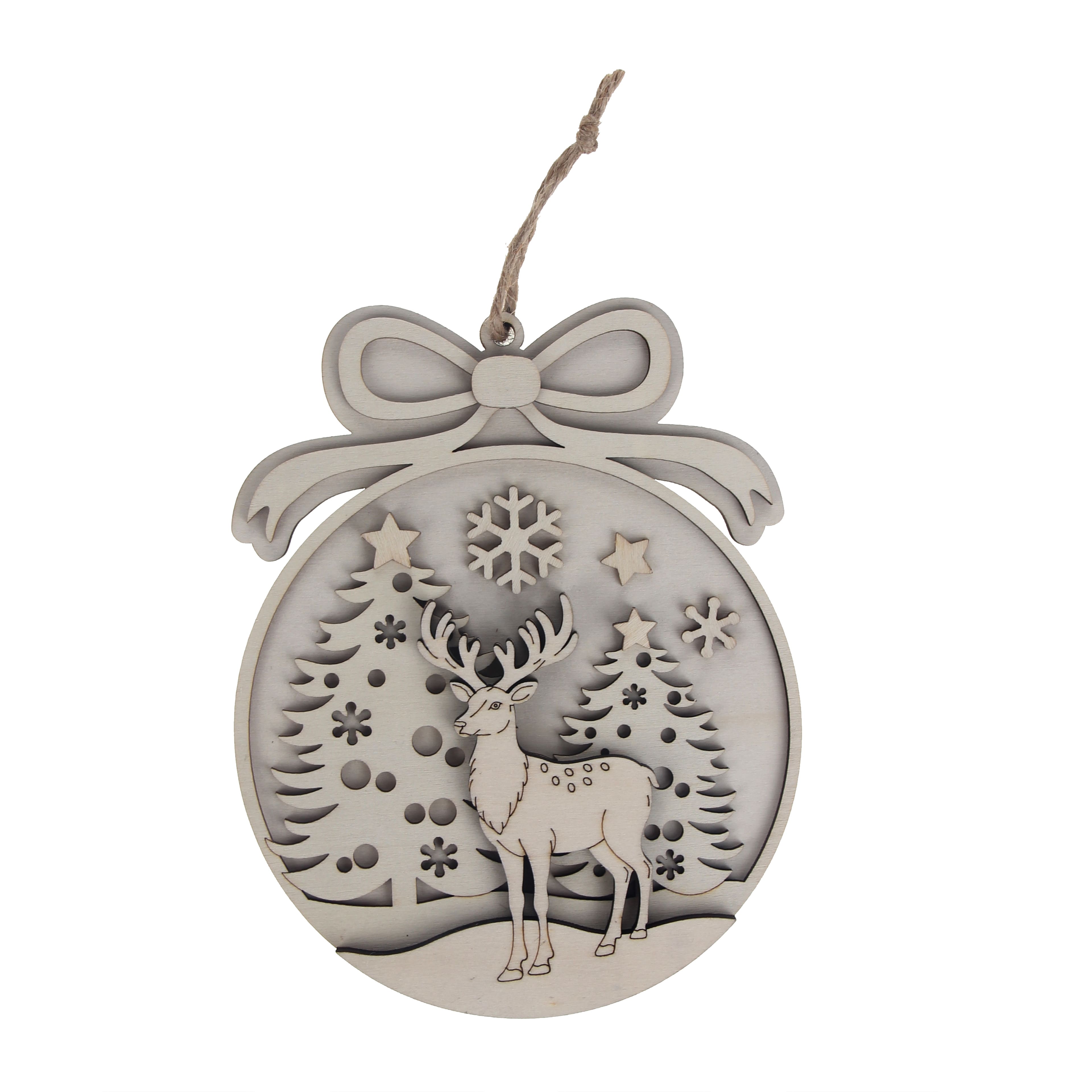 6" Reindeer DIY Round Wood Plaque Décor Kit by Make Market®