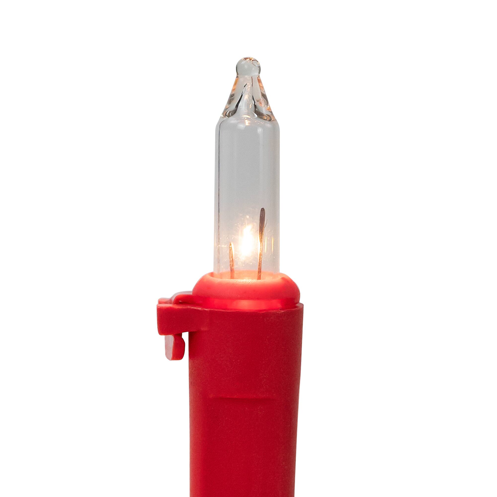 50ct Clear Mini Valentine's Day Light Set 10ft Red Wire