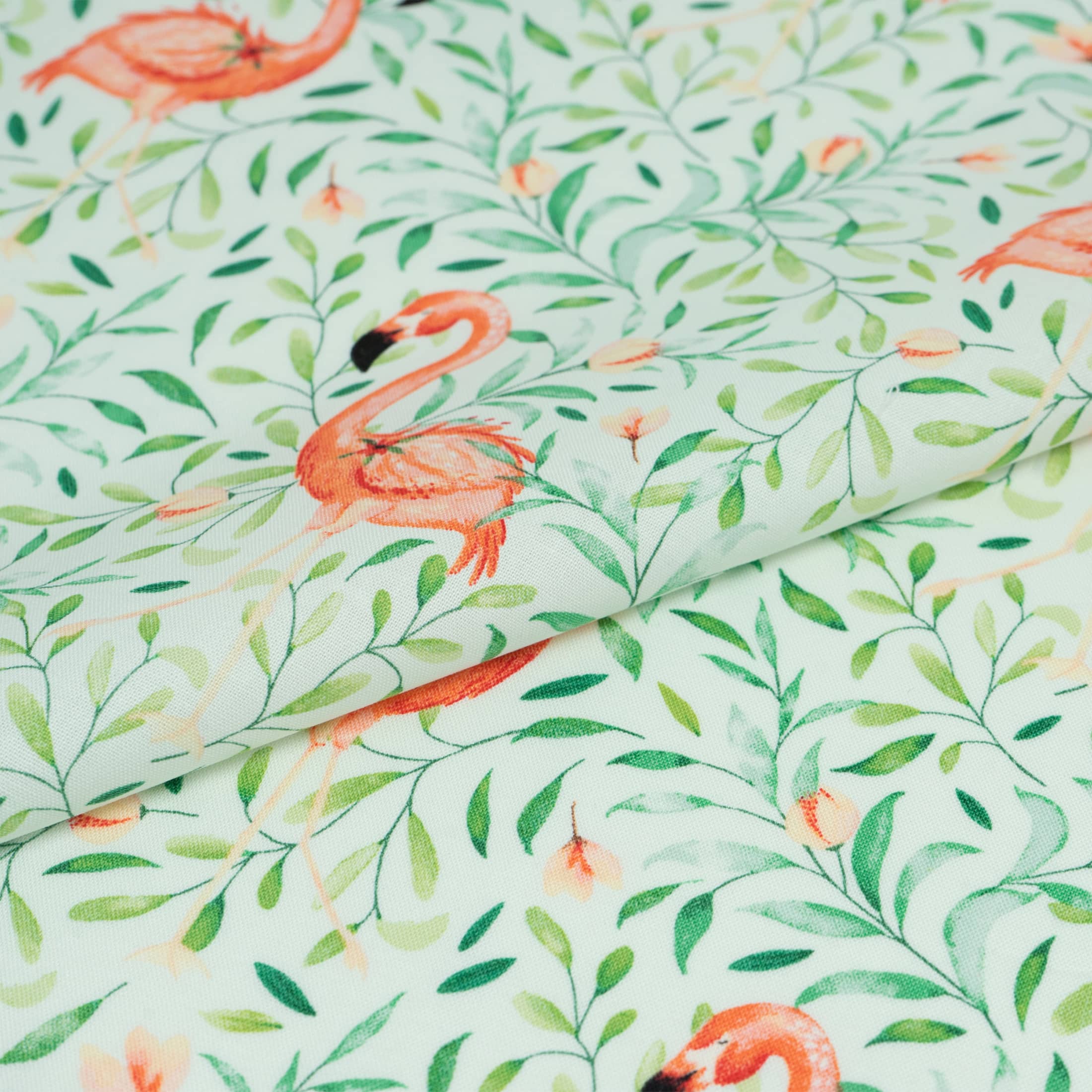 SINGER Flamingo & Foliage Print Cotton Fabric
