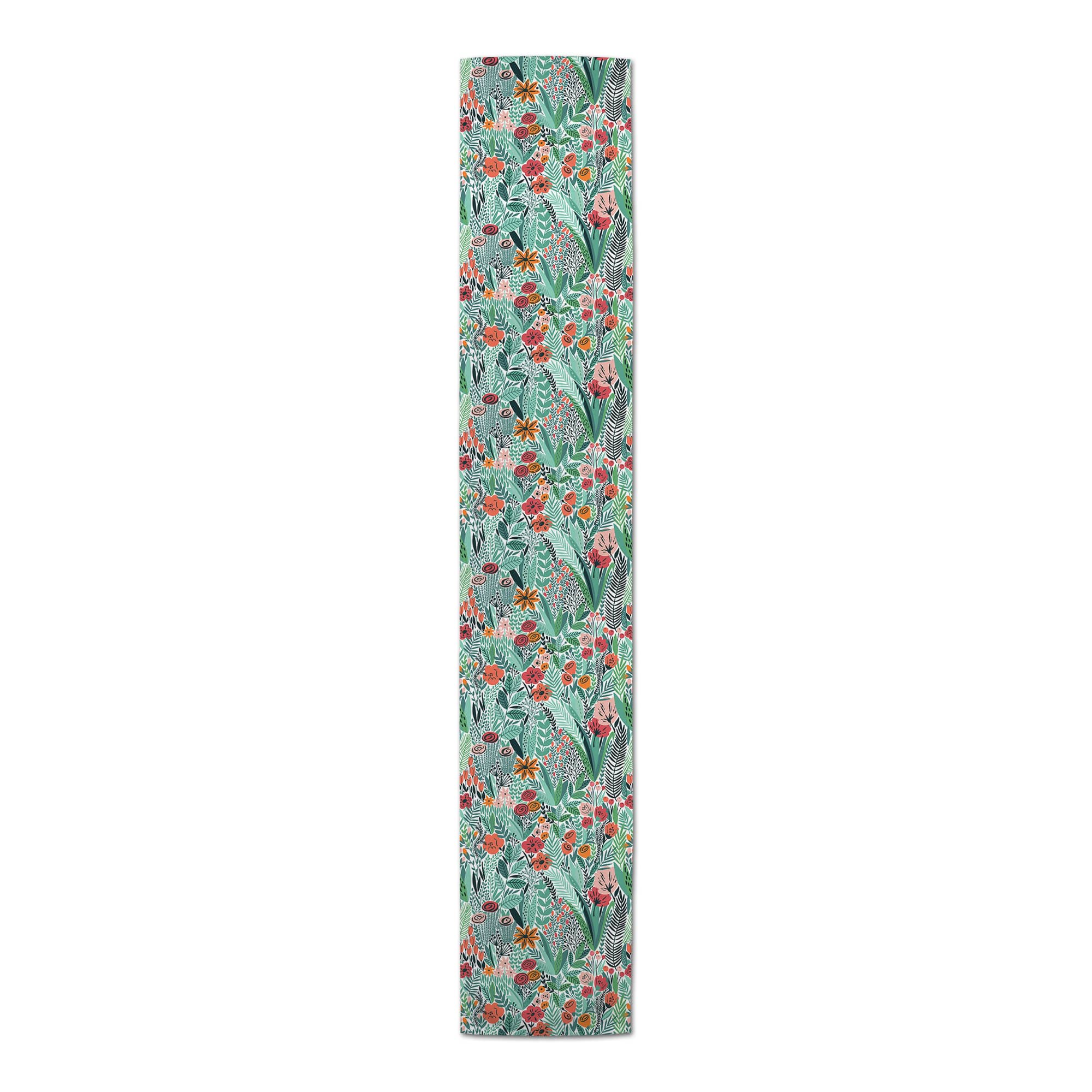 Green Lush Floral Outdoor Table Runner