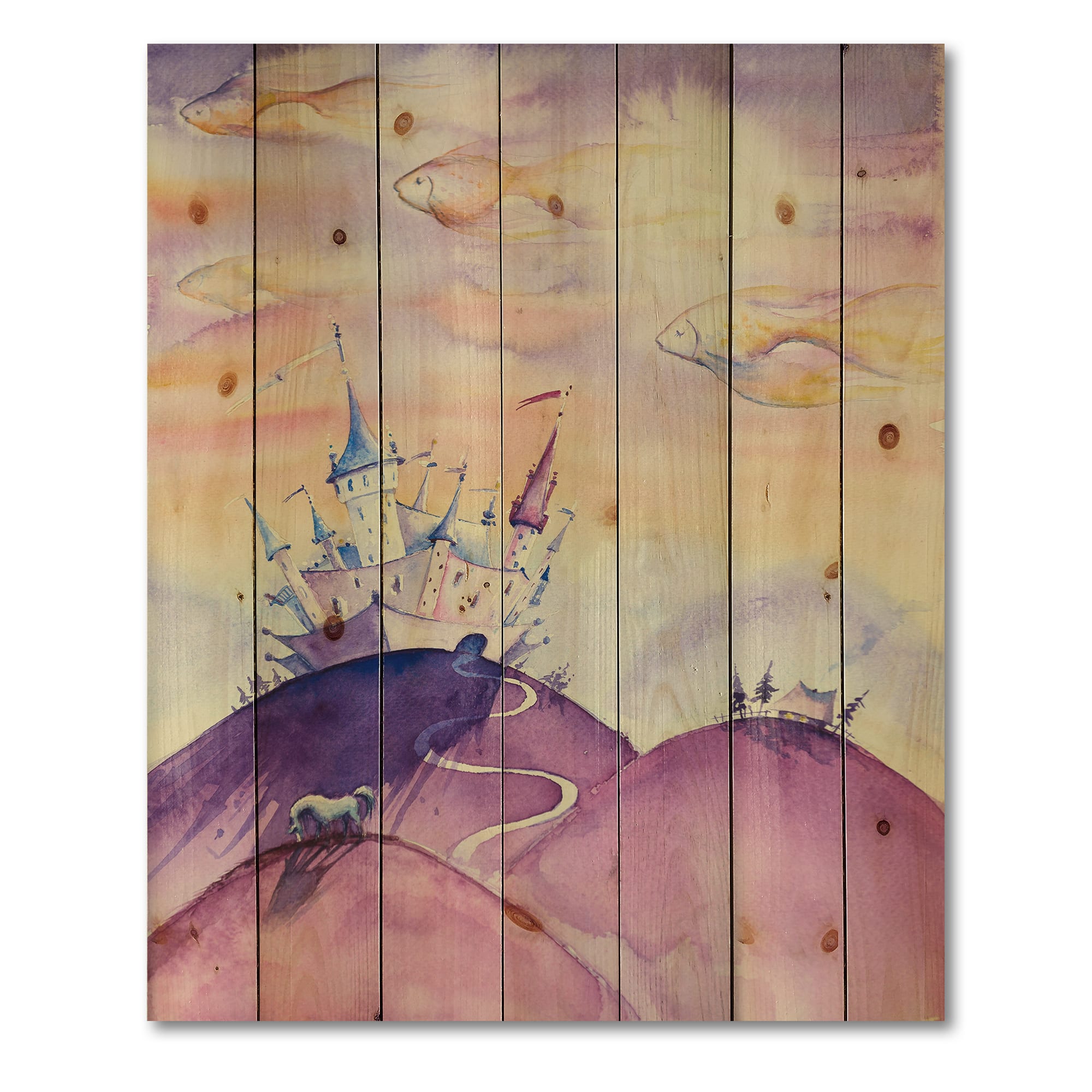 Designart - Fairy Tale Kingdom On Purple Mountain Top