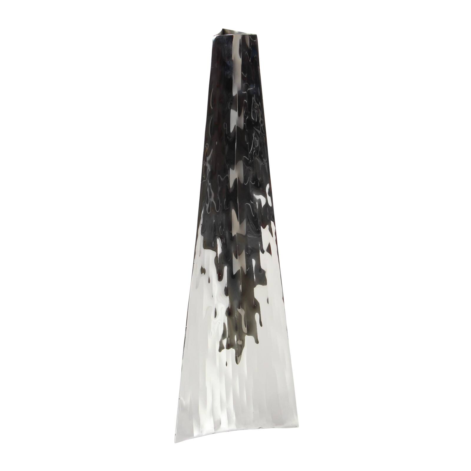 22" Silver Stainless Steel Industrial Vase