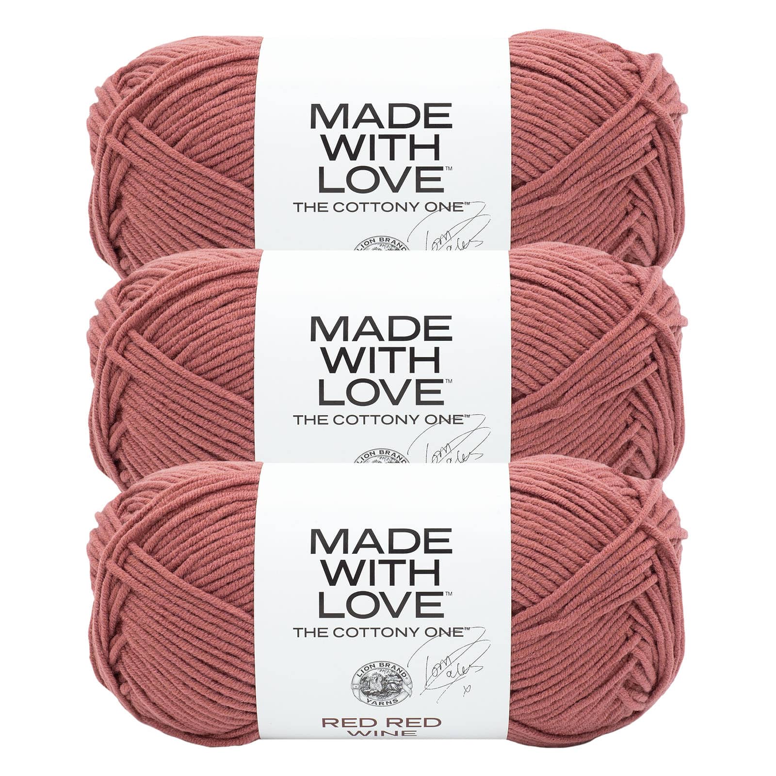 3 Pack Lion Brand® Tom Daley Made with Love™ The Cottony One™ Yarn