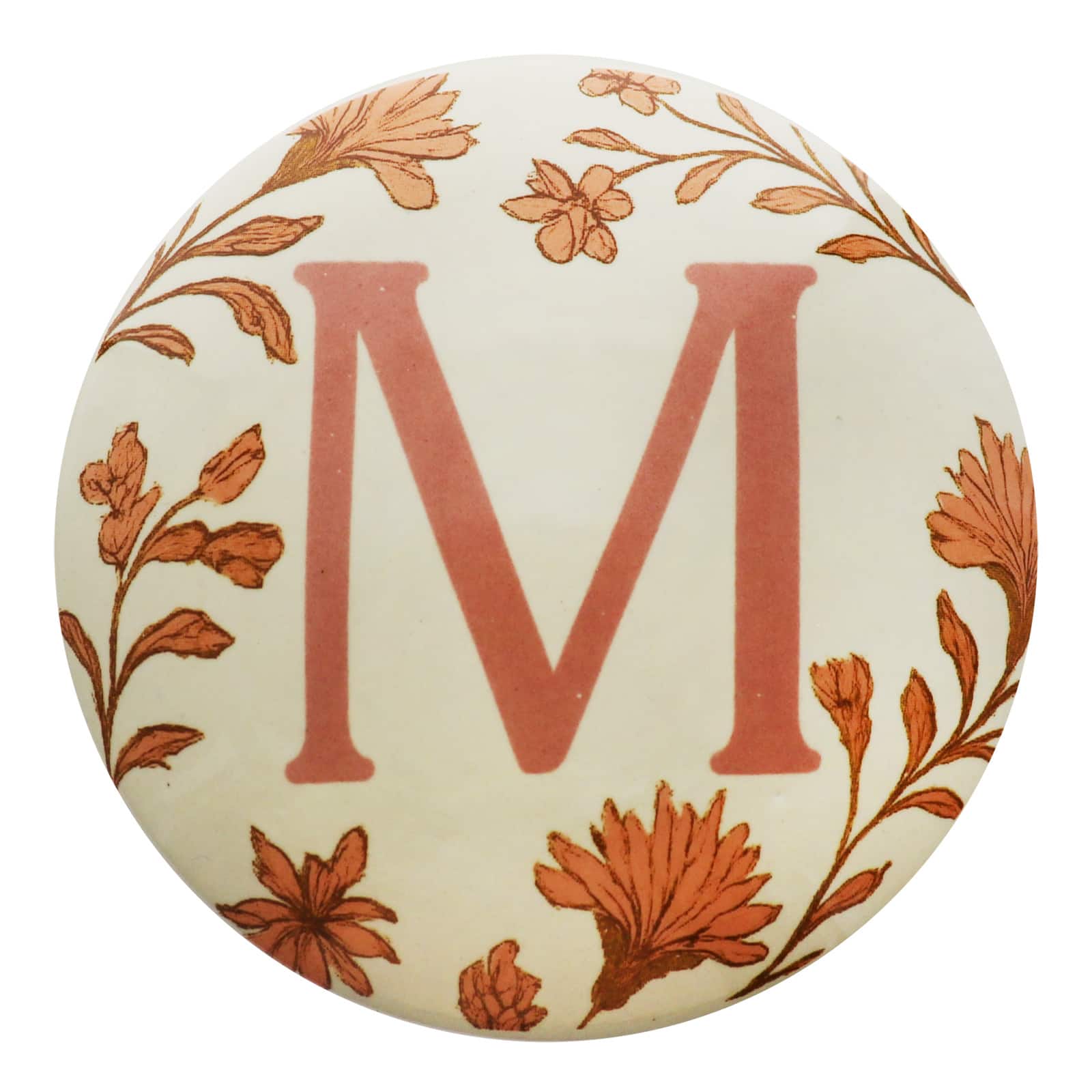 3.75" Floral Monogram Ceramic Container by Ashland