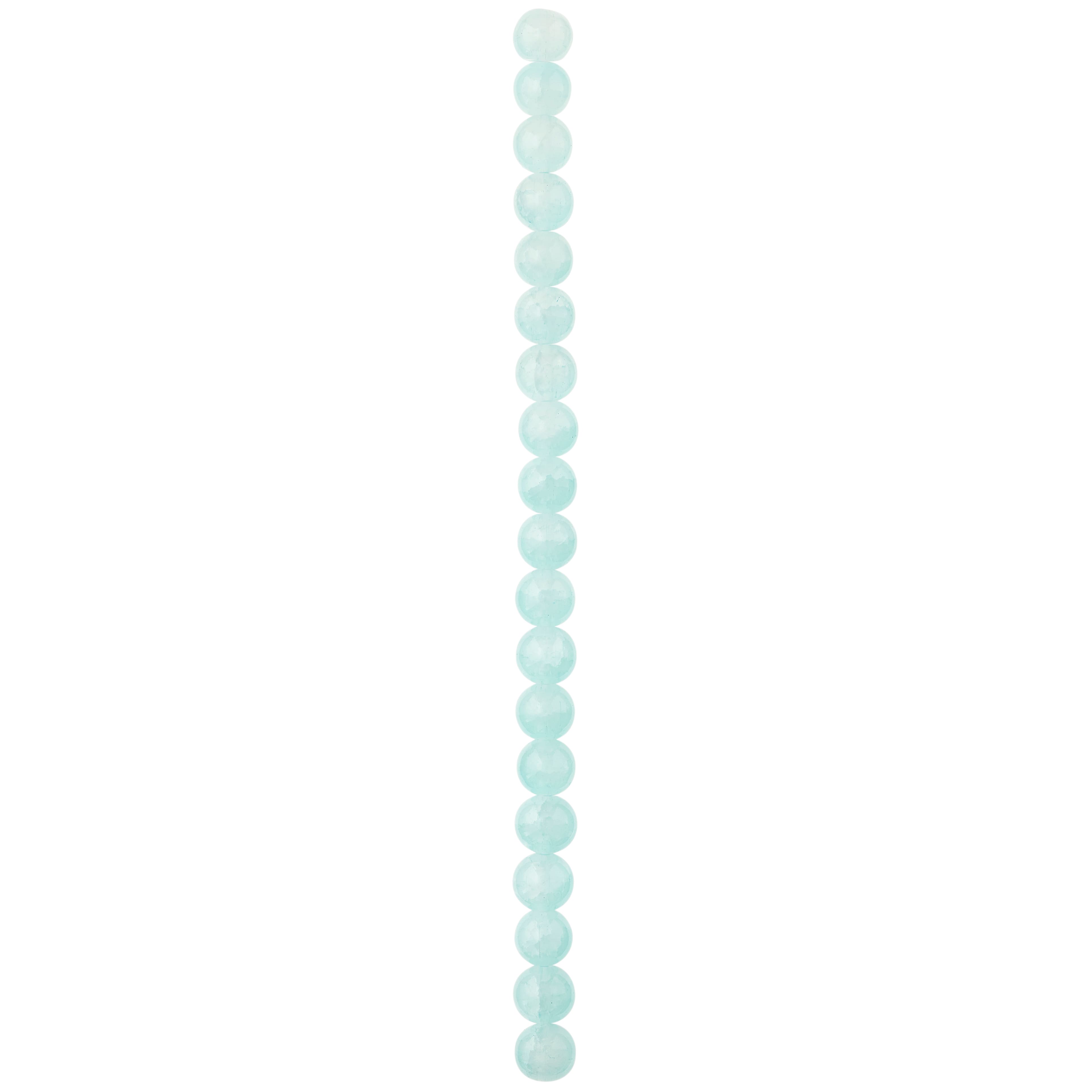 12 Pack: Aqua Glass Round Beads, 10mm by Bead Landing™