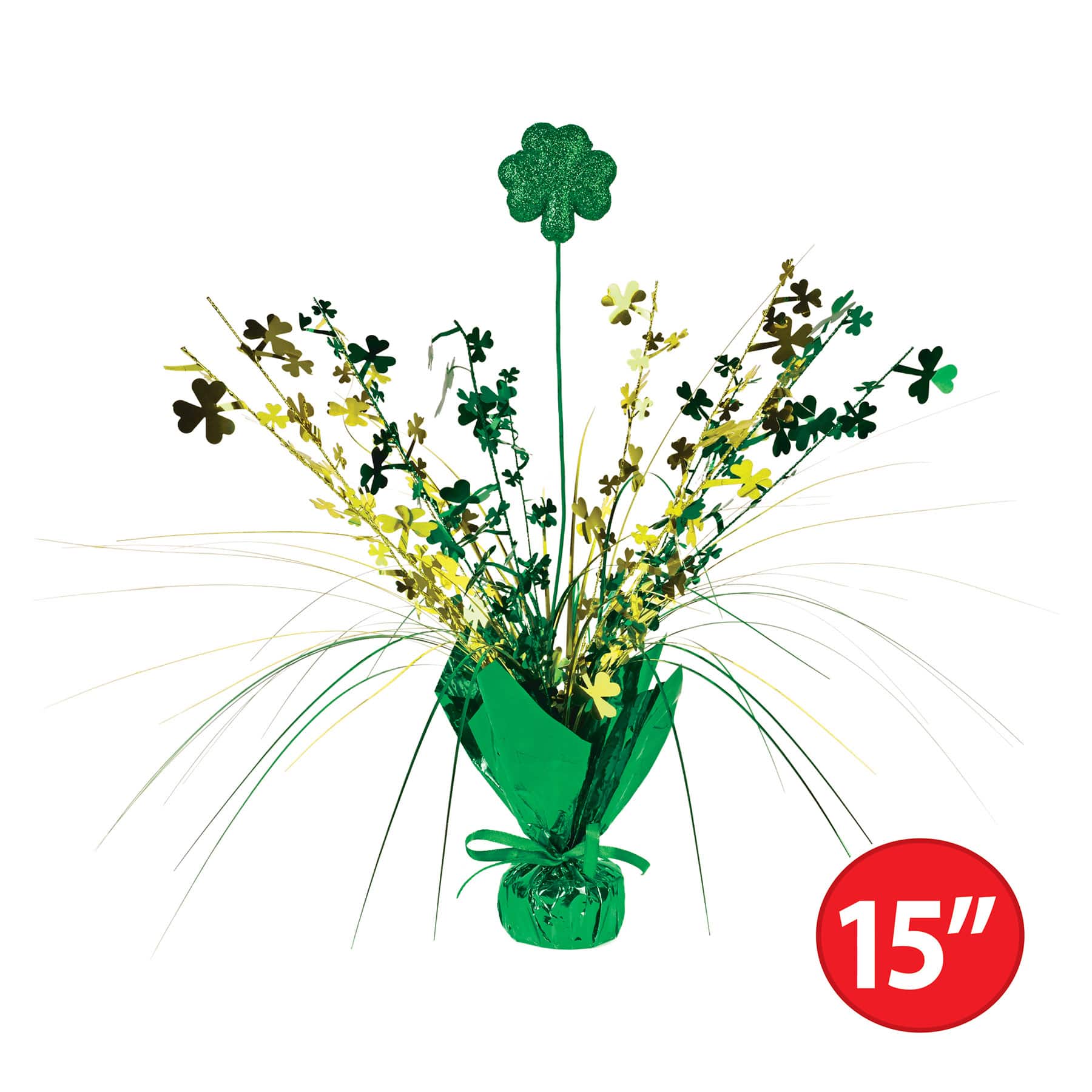 Beistle 15" Shamrock Gleam 'N Spray Centerpieces, 2ct.