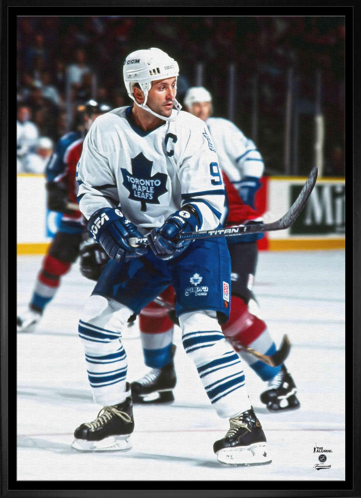 Doug Gilmour 20" x 29" Framed Canvas Maple Leafs Action-V 22.5" x 31.5"