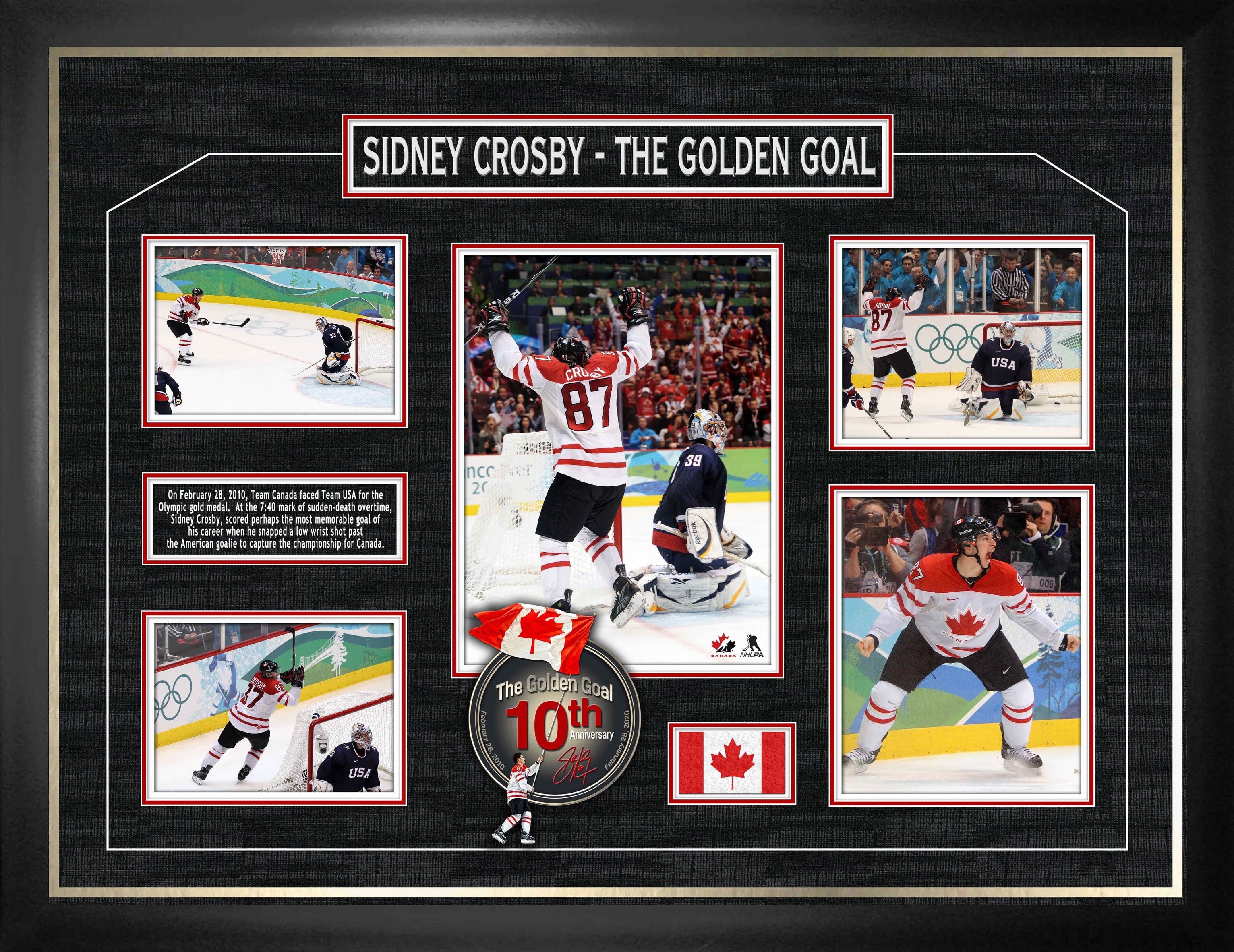 Sidney Crosby Framed Collage Team Canada Golden Goal 35.5" x 27.5"