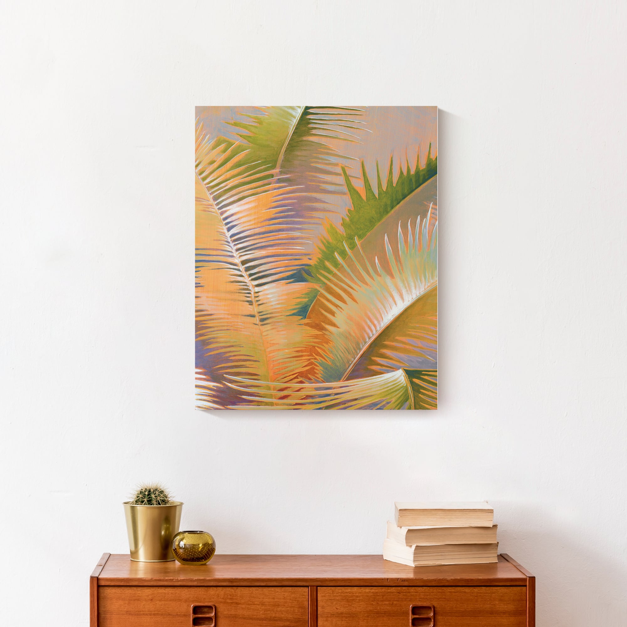 Golden Sun Palms Canvas Wall Art