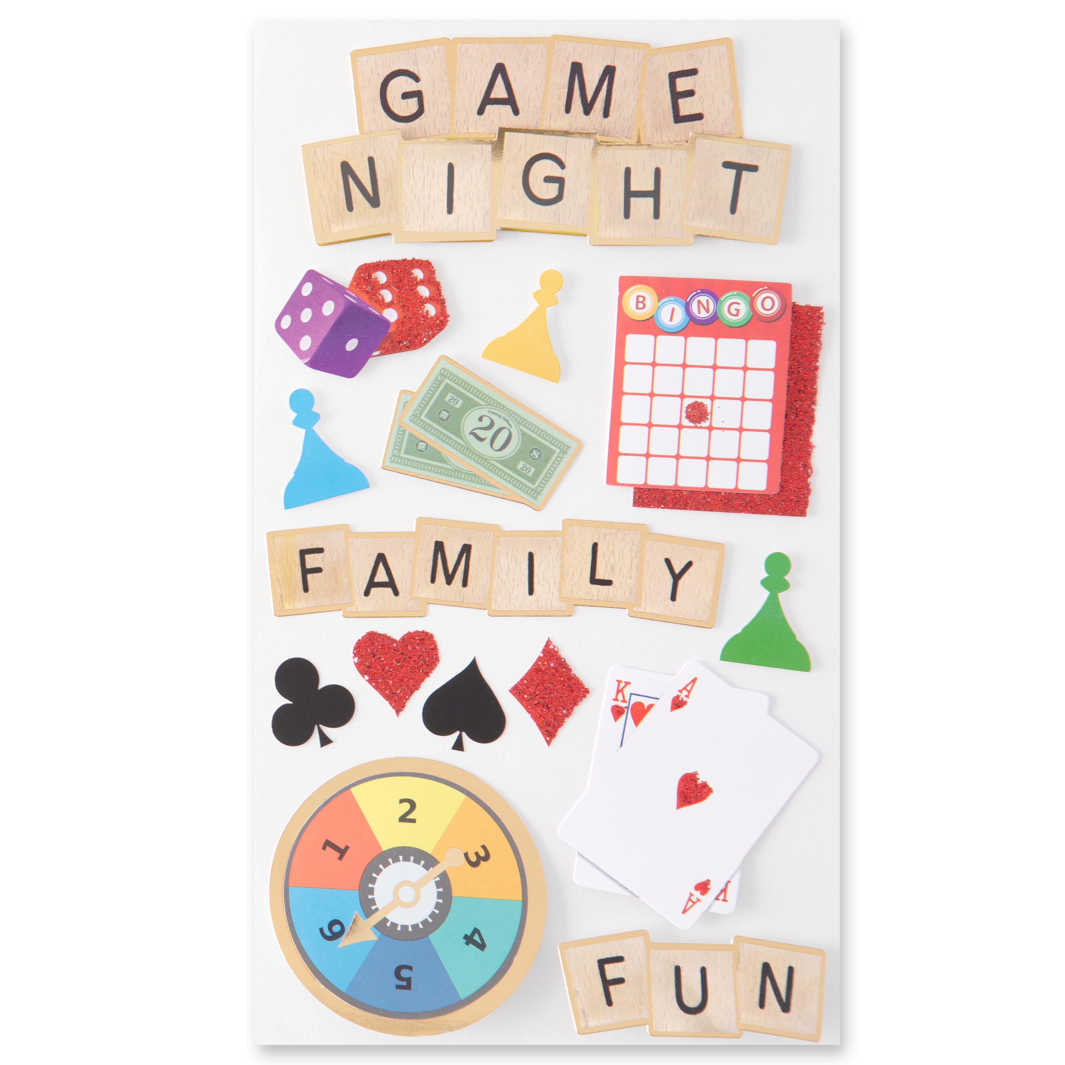 12 Pack: Game Night Dimensional Stickers by Recollections™