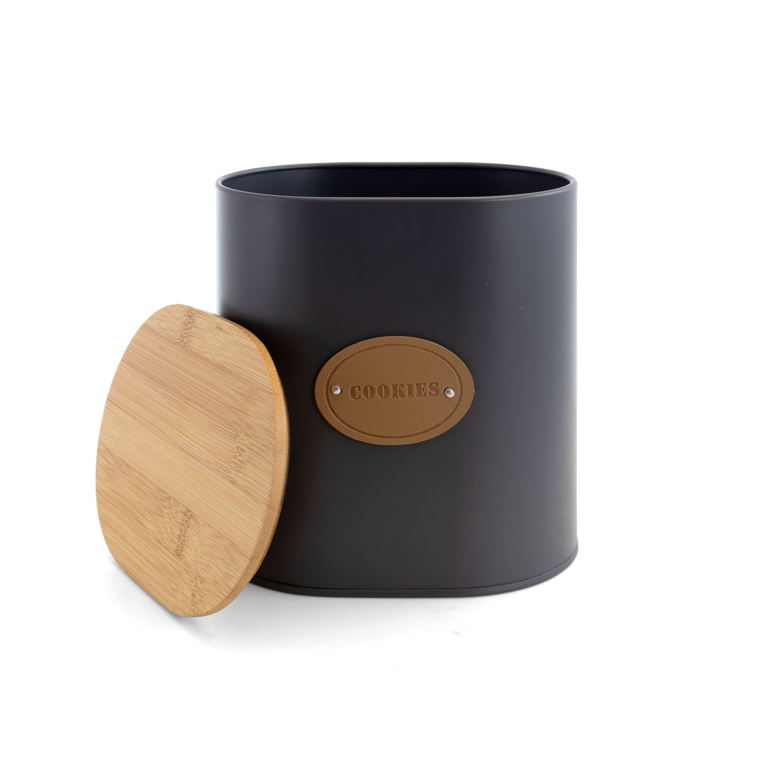 MegaChef 5-Piece Canister Set in Gray with Bamboo Lids