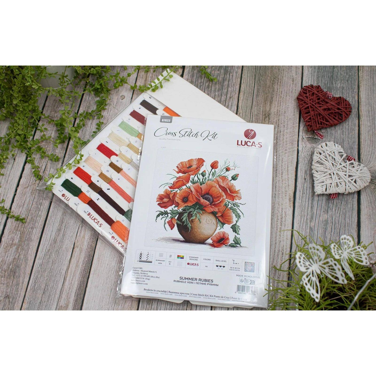 Luca-S Summer Rubies Counted Cross Stitch Kit