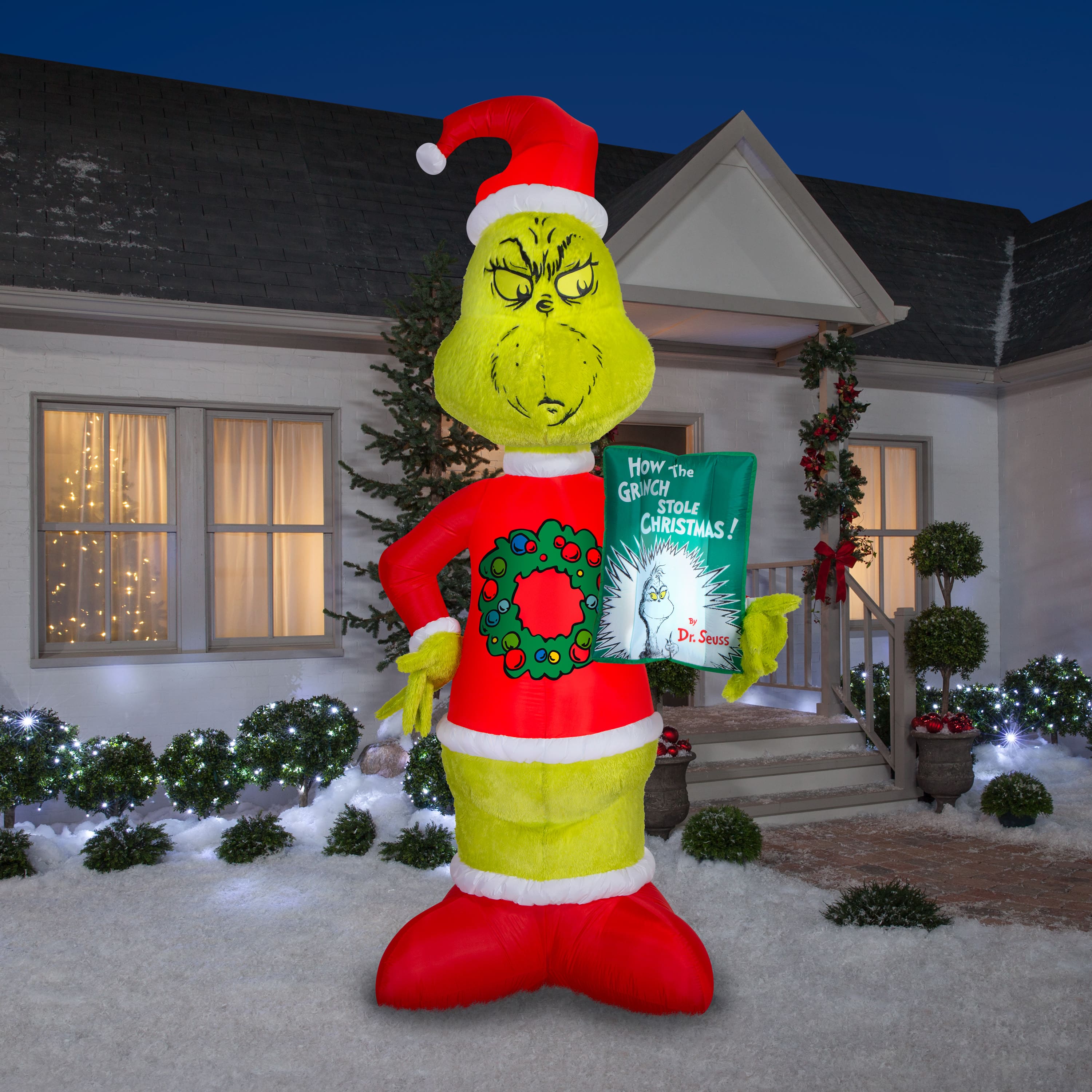10ft. Airblown® Inflatable Grinch Fuzzy Plush Christmas Light Décor
