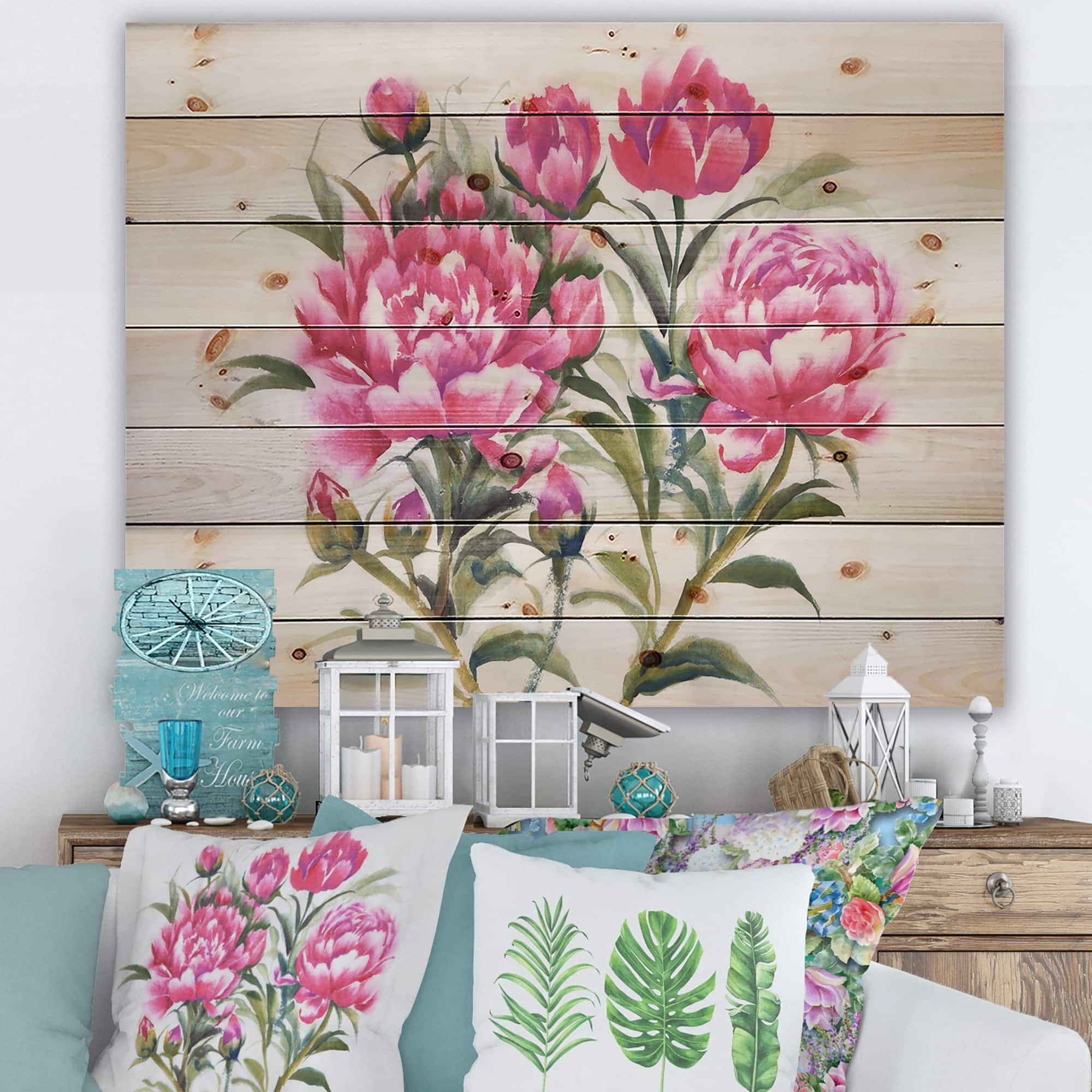 Designart - Purple Peonies Bush I