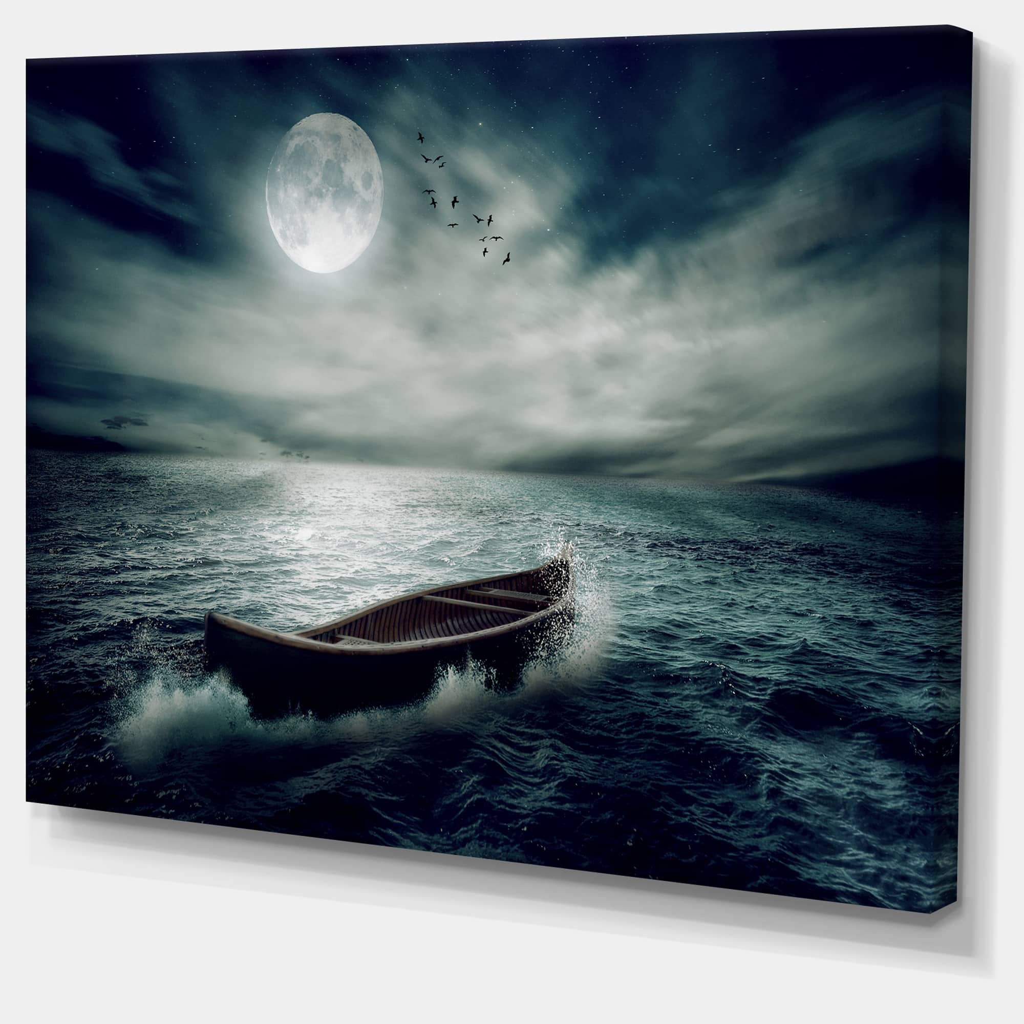 Designart - Boat Drifting Away After Storm